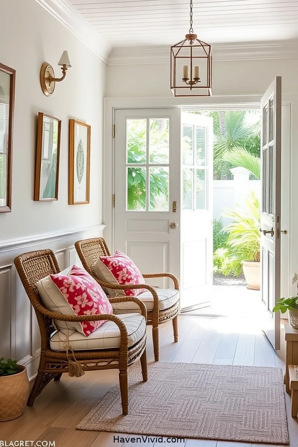 20 Ways to Embrace Coastal Living in Your Entryway Using Organic Cotton 15 Opt for Organic Cotton Seat Cushions on Entryway Chairs for 20 Ways to Embrace Coastal Living in Your Entryway Using Organic Cotton