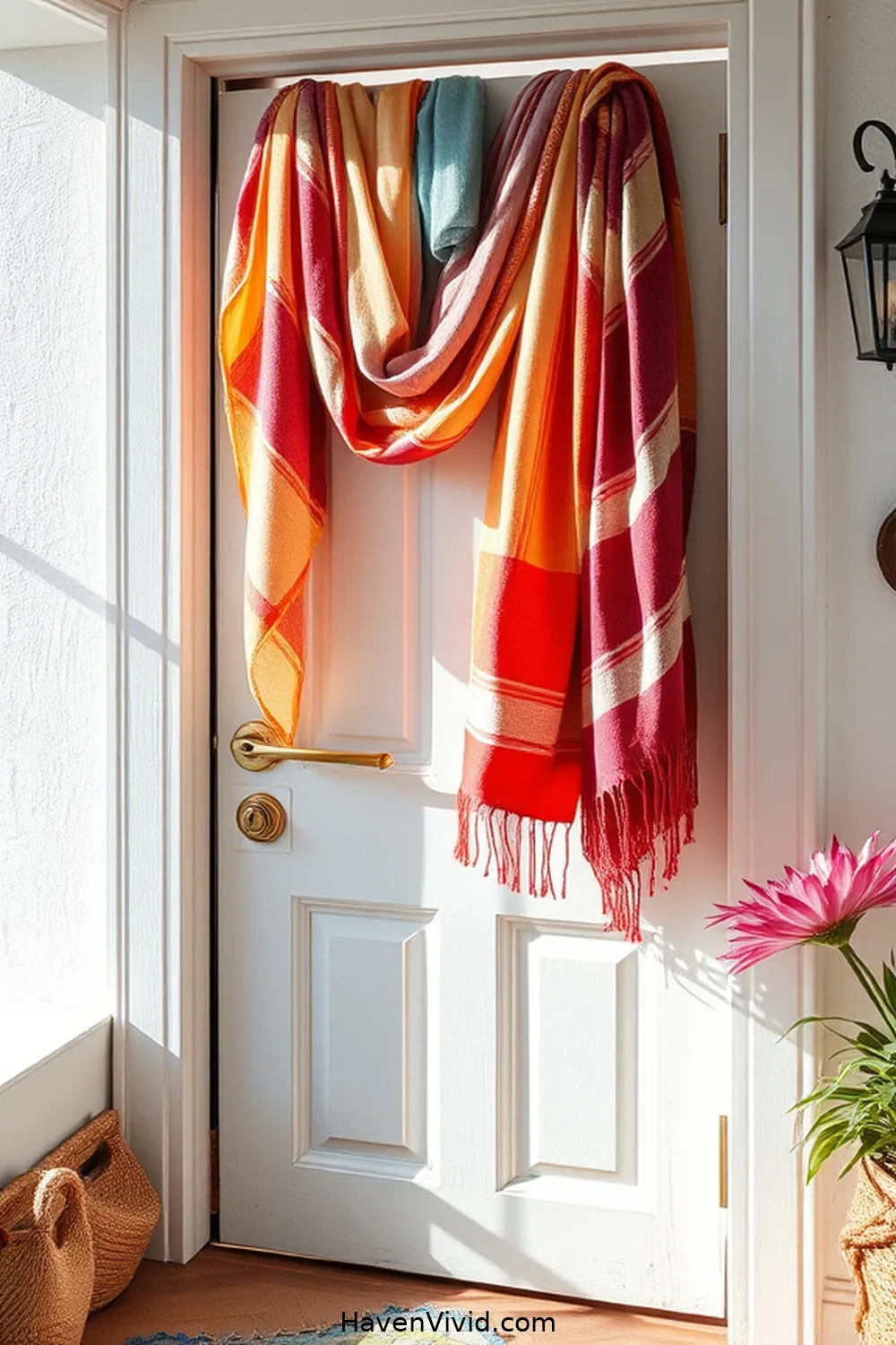 20 Ways to Embrace Coastal Living in Your Entryway Using Organic Cotton 19 Use Organic Cotton Scarves as Unique Door Decor for 20 Ways to Embrace Coastal Living in Your Entryway Using Organic Cotton