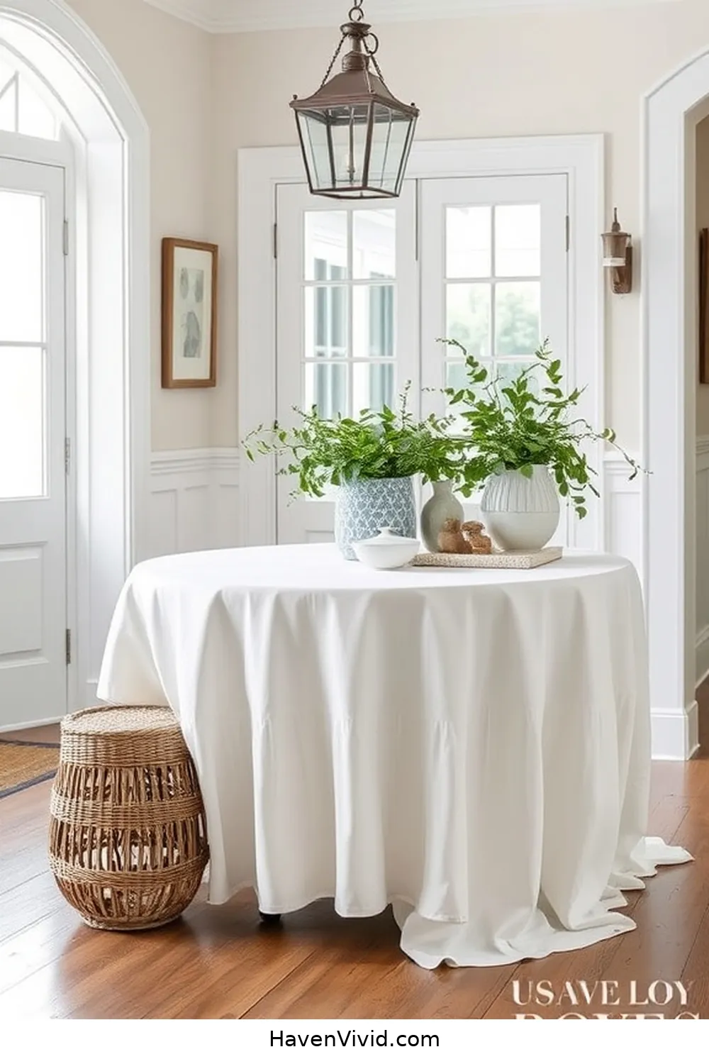 20 Ways to Embrace Coastal Living in Your Entryway Using Organic Cotton 14 Use Organic Cotton Tablecloths for Entryway Tables for 20 Ways to Embrace Coastal Living in Your Entryway Using Organic Cotton