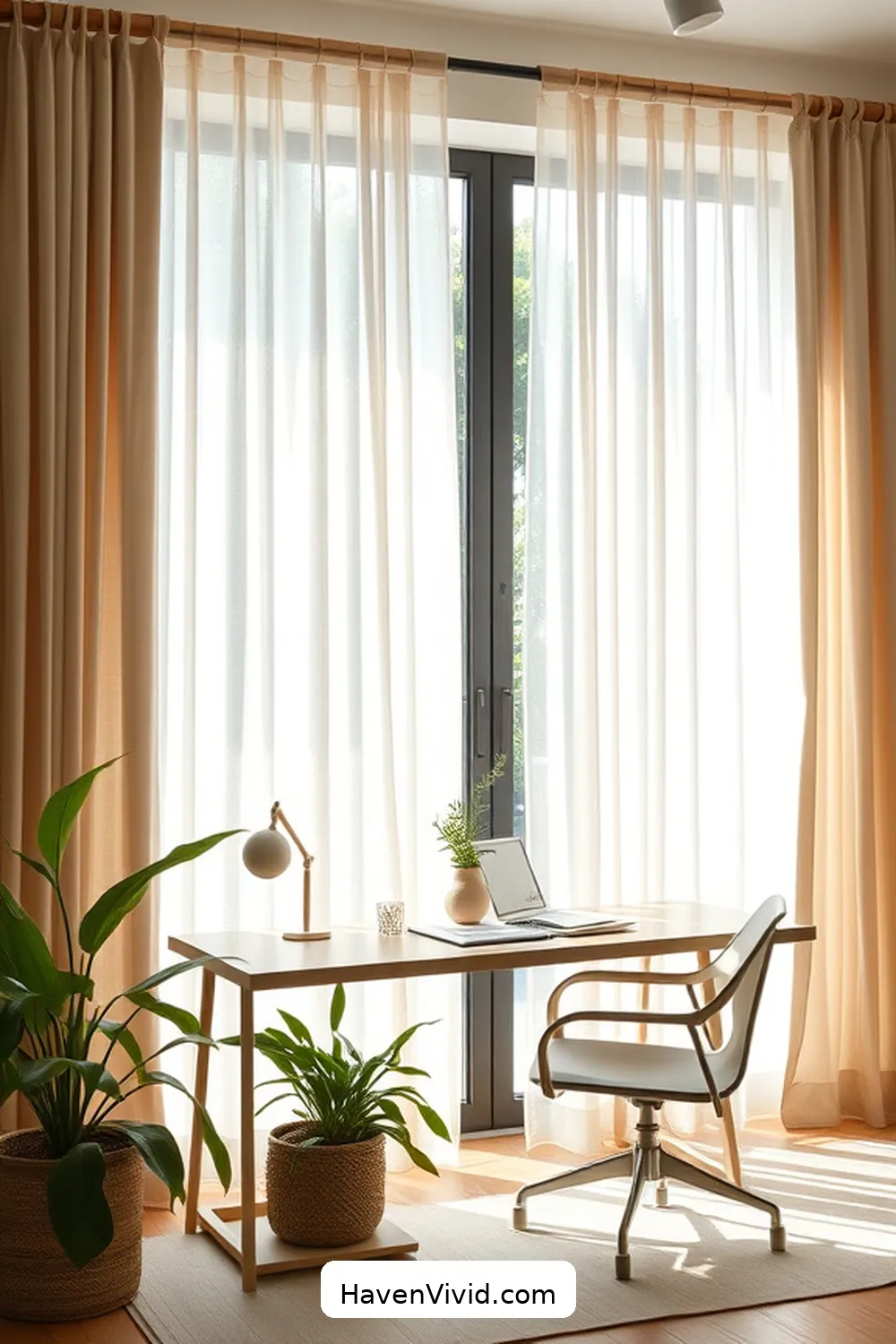 20 Ways to Embrace Eco-Friendly Living in Your Home Office Using Bamboo 19 Bamboo Curtains for Natural Light Control for 20 Ways to Embrace Eco-Friendly Living in Your Home Office Using Bamboo