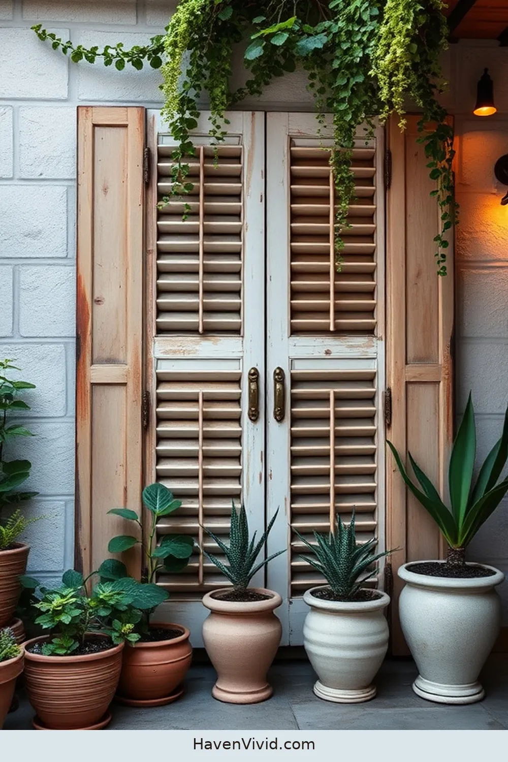 20 Ways to Embrace a Minimalist Lifestyle in Your Outdoor Patio Using Reclaimed Materials 13 Old Shutters as Decor for 20 Ways to Embrace a Minimalist Lifestyle in Your Outdoor Patio Using Reclaimed Materials