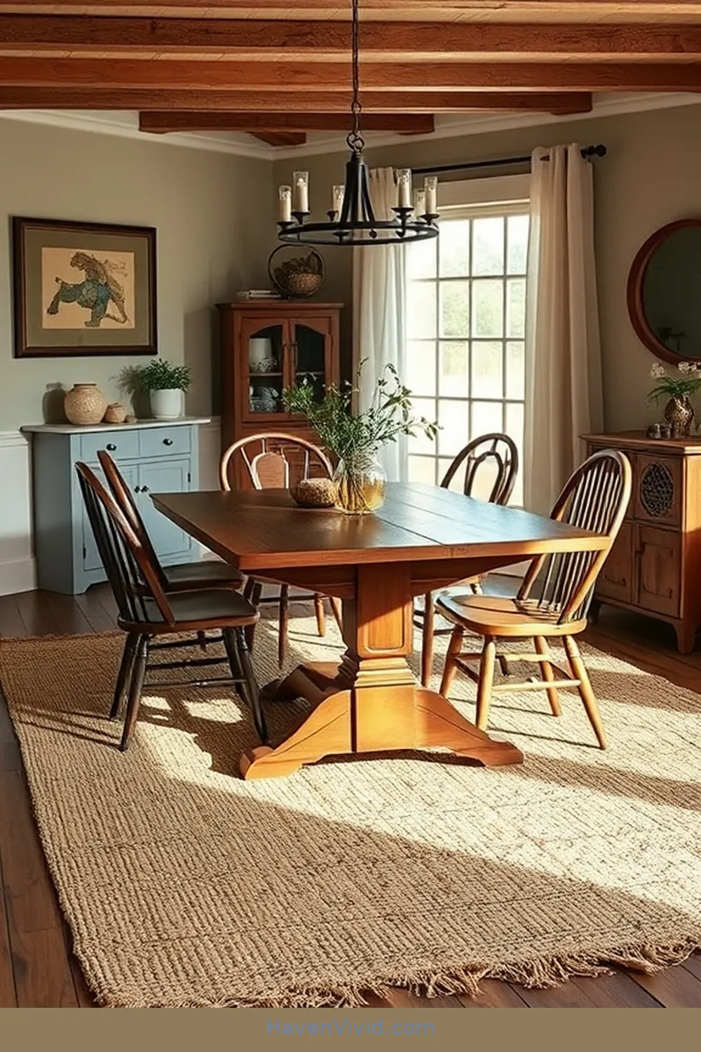 20 Ways to Use Natural Fibers in Your Farmhouse Dining Room 4 Jute or Sisal Rugs to Define the Space for 20 Ways to Use Natural Fibers in Your Farmhouse Dining Room