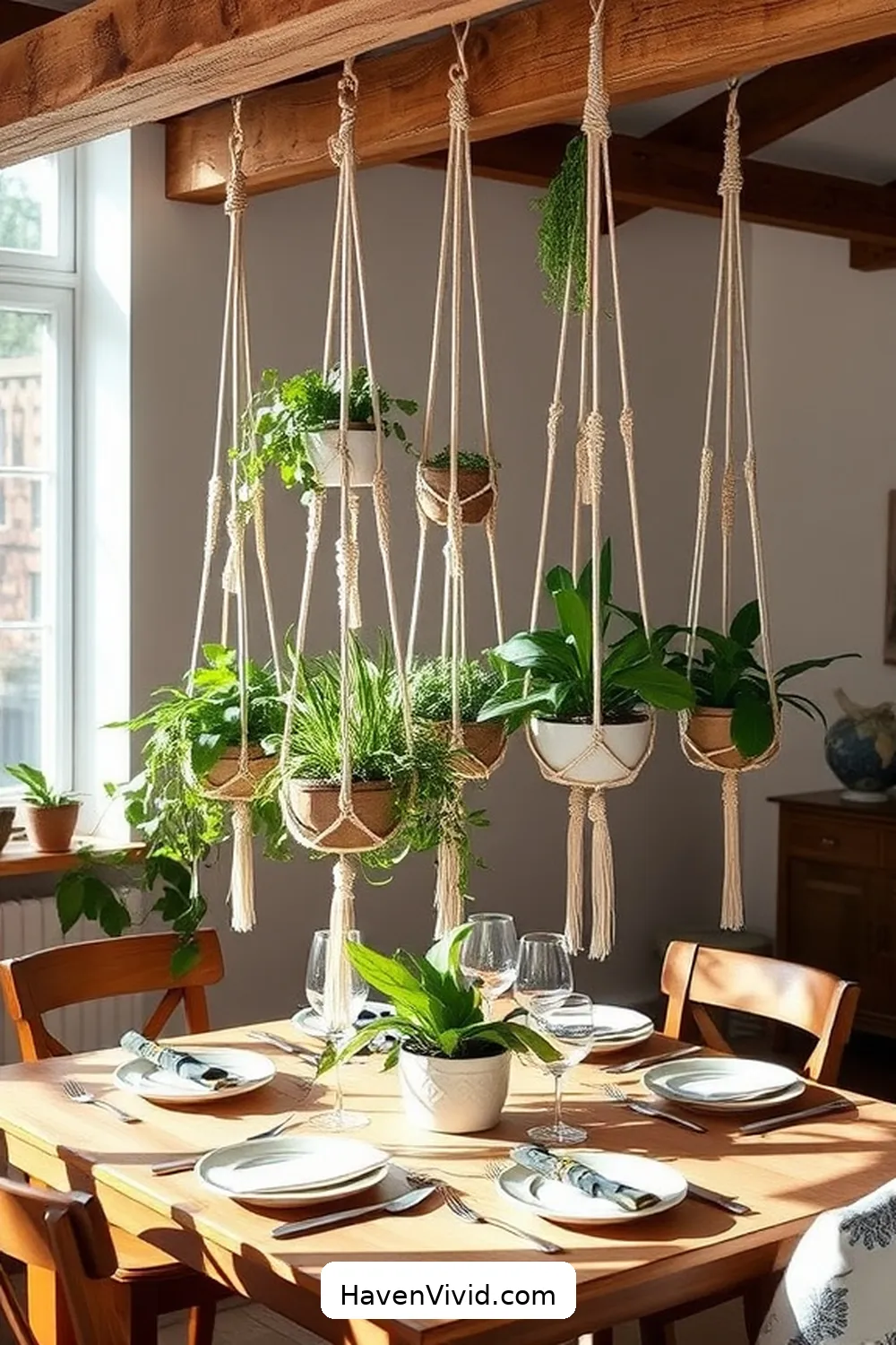 20 Ways to Use Natural Fibers in Your Farmhouse Dining Room 8 Macrame Plant Hangers for a Touch of Green for 20 Ways to Use Natural Fibers in Your Farmhouse Dining Room