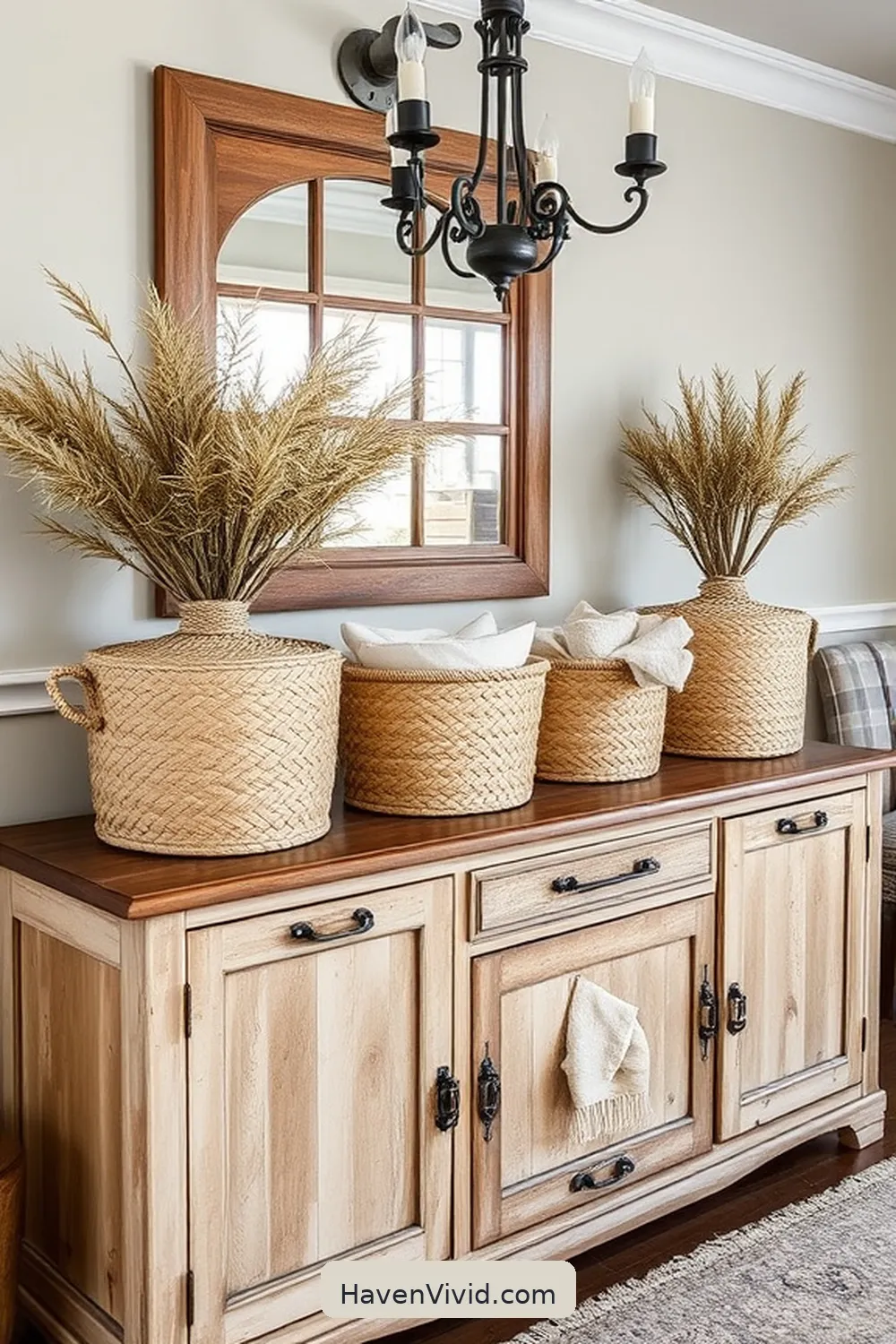 20 Ways to Use Natural Fibers in Your Farmhouse Dining Room 13 Seagrass Storage Baskets for Organizing for 20 Ways to Use Natural Fibers in Your Farmhouse Dining Room