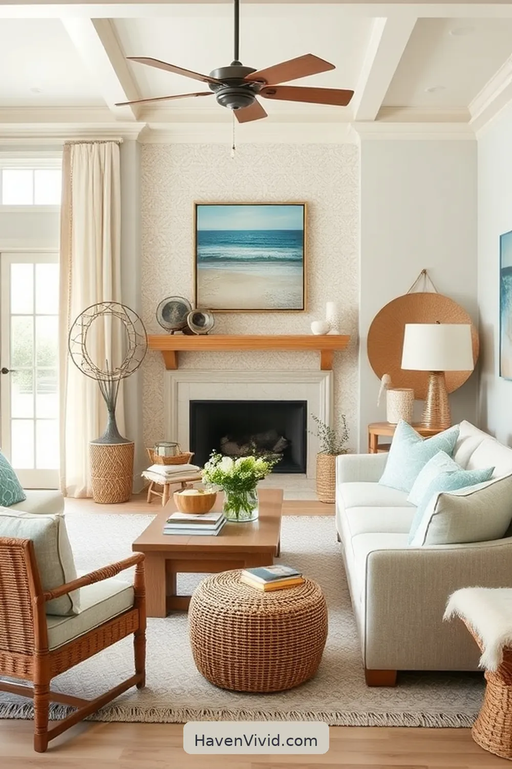 Achieve Coastal Living Room Style Using Natural Fibers 8 Color Palettes Inspired by the Shore for Achieve Coastal Living Room Style Using Natural Fibers