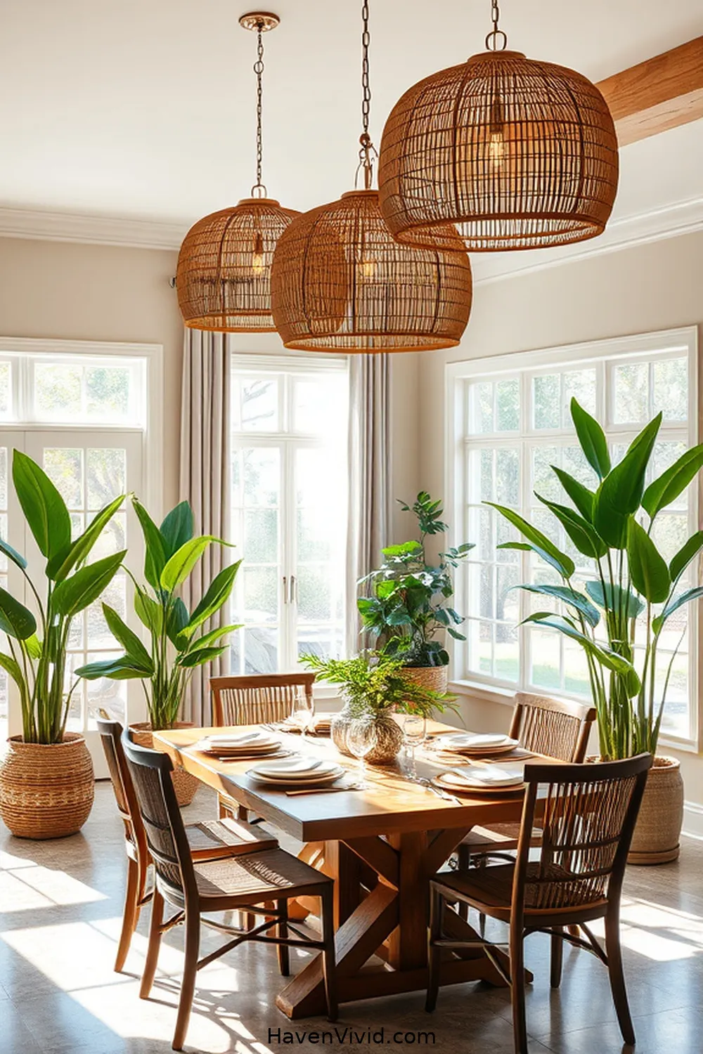 Achieve Coastal Living in Your Dining Room Using Bamboo 6 Bamboo Accents: Lighting Fixtures and Decor for Achieve Coastal Living in Your Dining Room Using Bamboo