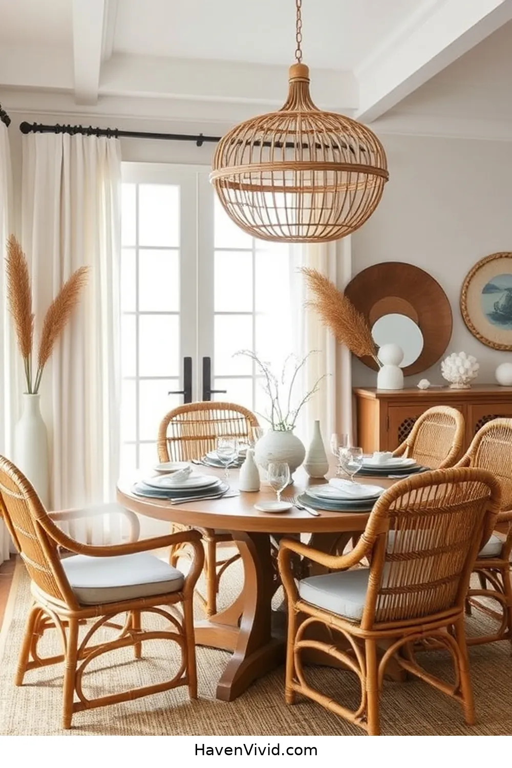 Achieve Coastal Living in Your Dining Room Using Bamboo 12 Blending Bamboo With Other Coastal Materials for Achieve Coastal Living in Your Dining Room Using Bamboo