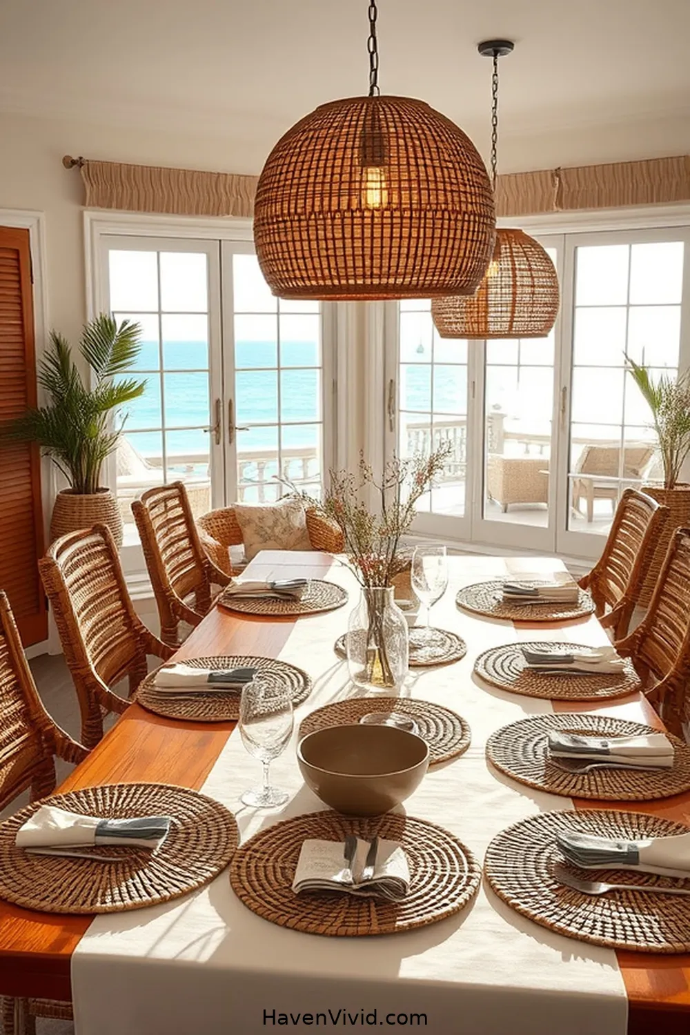 Achieve Coastal Living in Your Dining Room Using Bamboo 7 Layering Textures With Bamboo Elements for Achieve Coastal Living in Your Dining Room Using Bamboo