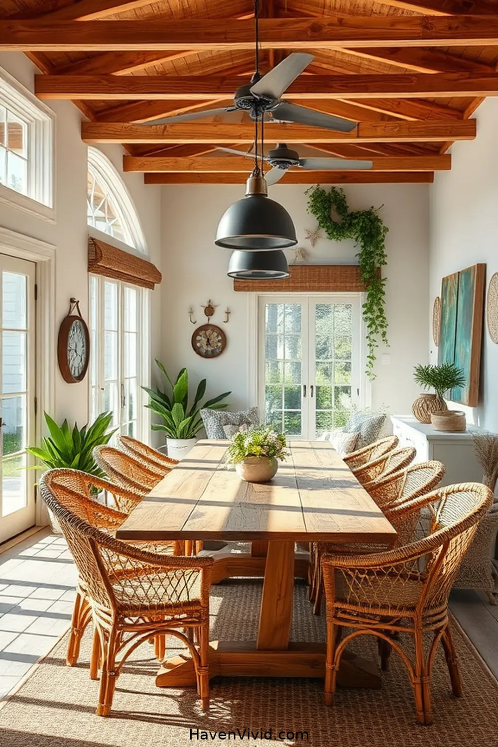 Achieve Coastal Living in Your Dining Room Using Solar-Powered Lights 7 Incorporating Natural Materials for Achieve Coastal Living in Your Dining Room Using Solar-Powered Lights