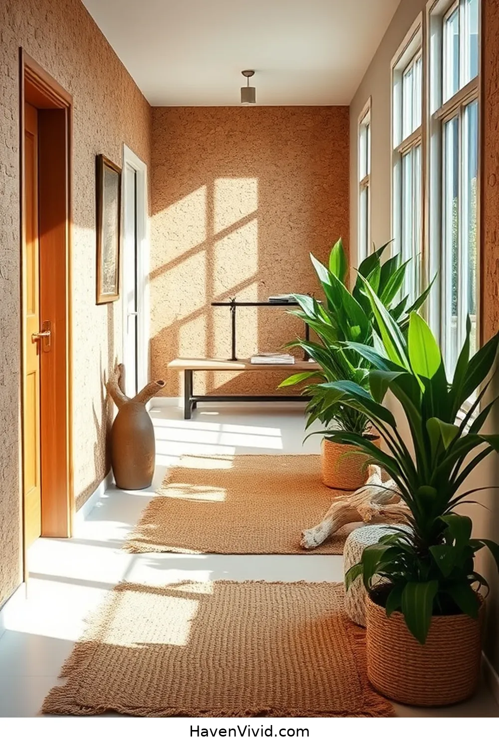 Achieve Coastal Living in Your Hallway Using Cork Décor 11 Combining Cork With Other Natural Materials for Achieve Coastal Living in Your Hallway Using Cork Décor