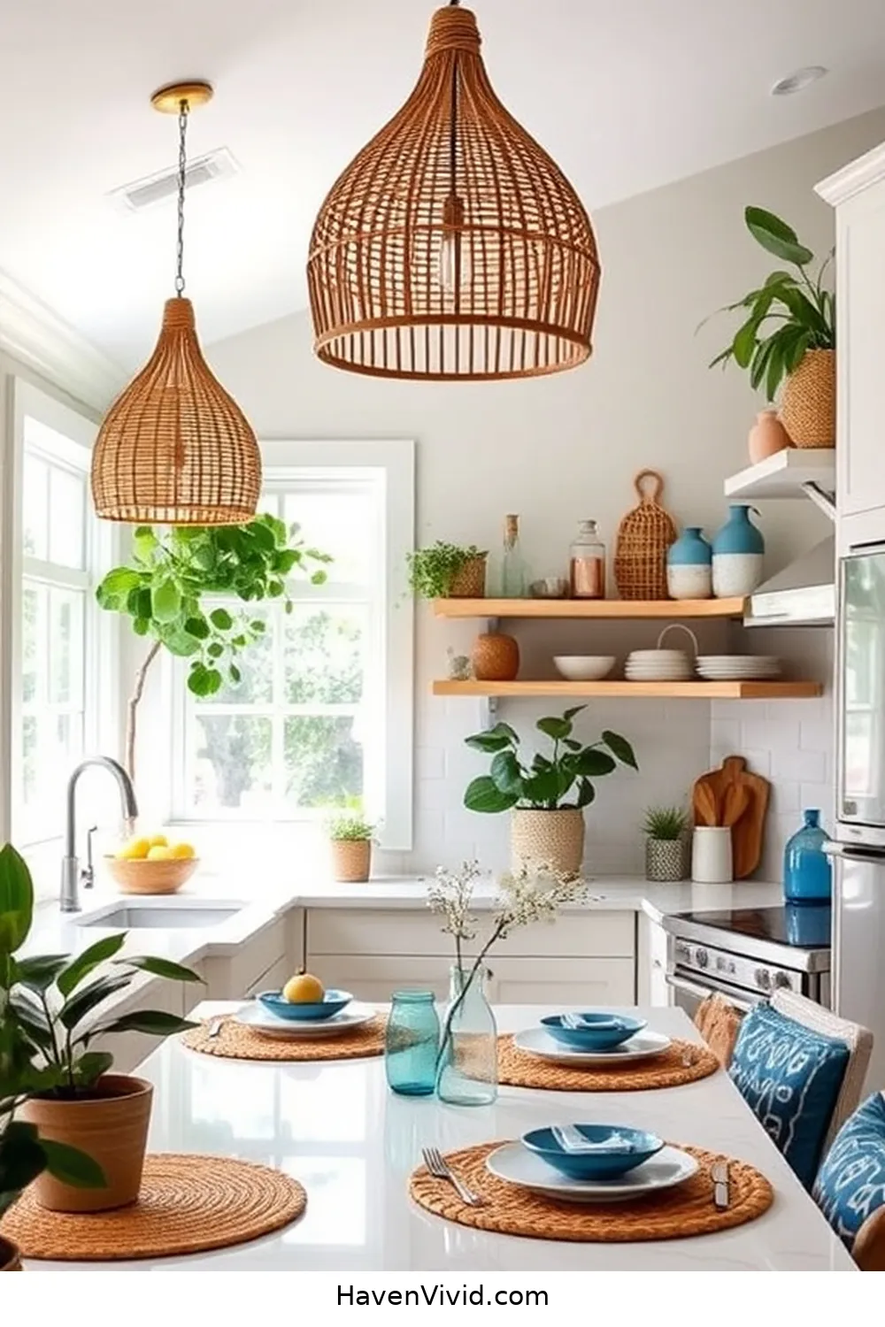 Achieve Coastal Living in Your Kitchen Using Natural Fibers 4 Elevating Space With Rattan and Bamboo Accents for Achieve Coastal Living in Your Kitchen Using Natural Fibers