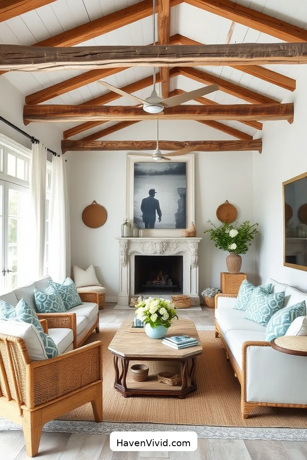 Achieve Coastal Living in Your Living Room Using Reclaimed Materials 4 Utilizing Natural Textures and Fabrics for Achieve Coastal Living in Your Living Room Using Reclaimed Materials
