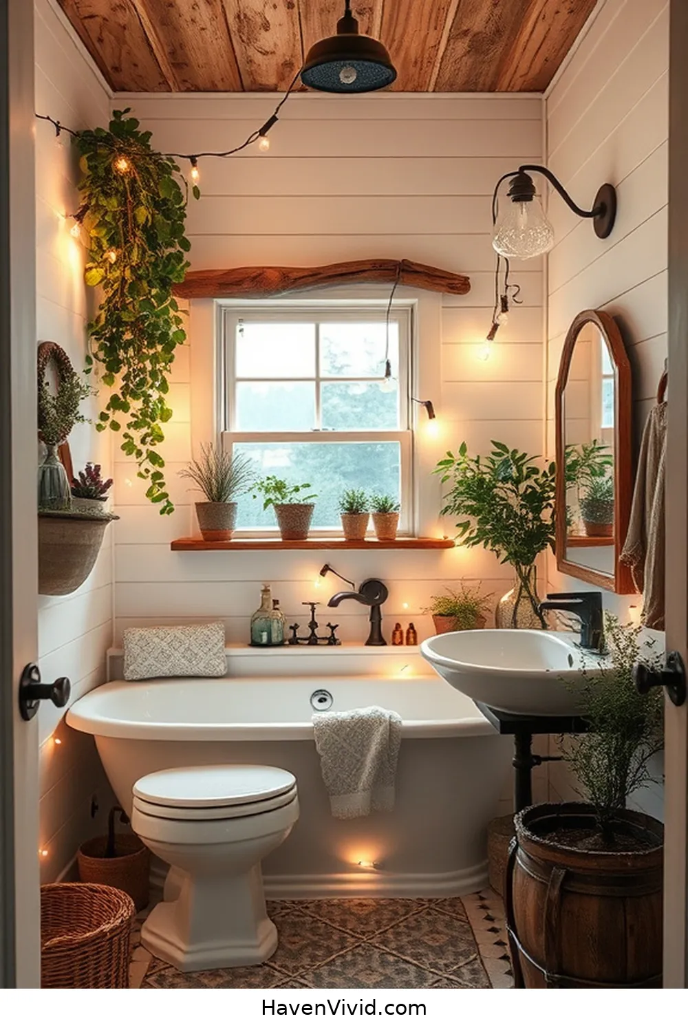 Achieve Farmhouse Living in Your Bathroom Using Solar Powered Lights 7 Combining Solar Lights With Natural Elements for Achieve Farmhouse Living in Your Bathroom Using Solar Powered Lights