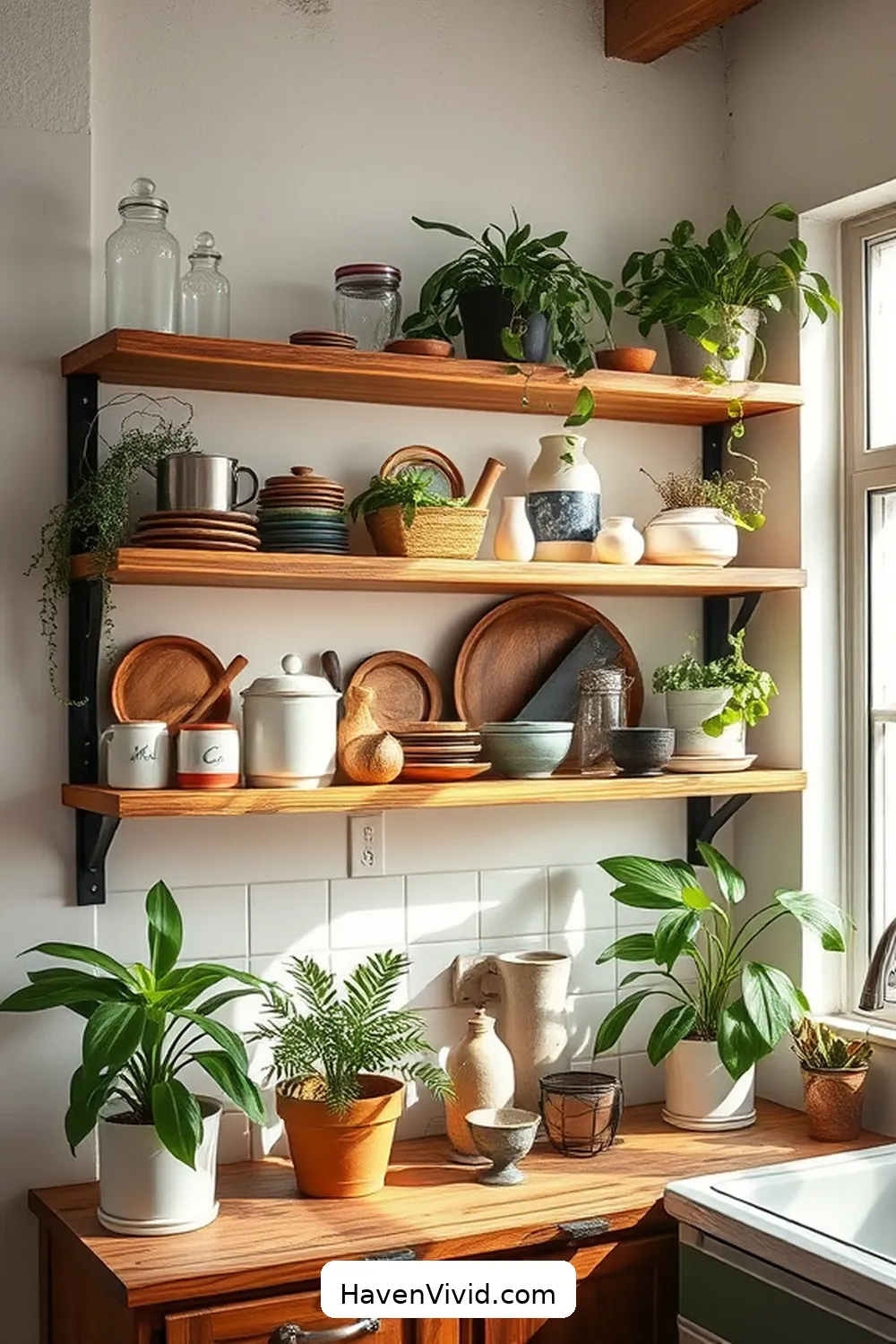 Achieve Farmhouse Living in Your Kitchen Using Recycled Wood 5 Incorporating Reclaimed Wood Shelving for Achieve Farmhouse Living in Your Kitchen Using Recycled Wood