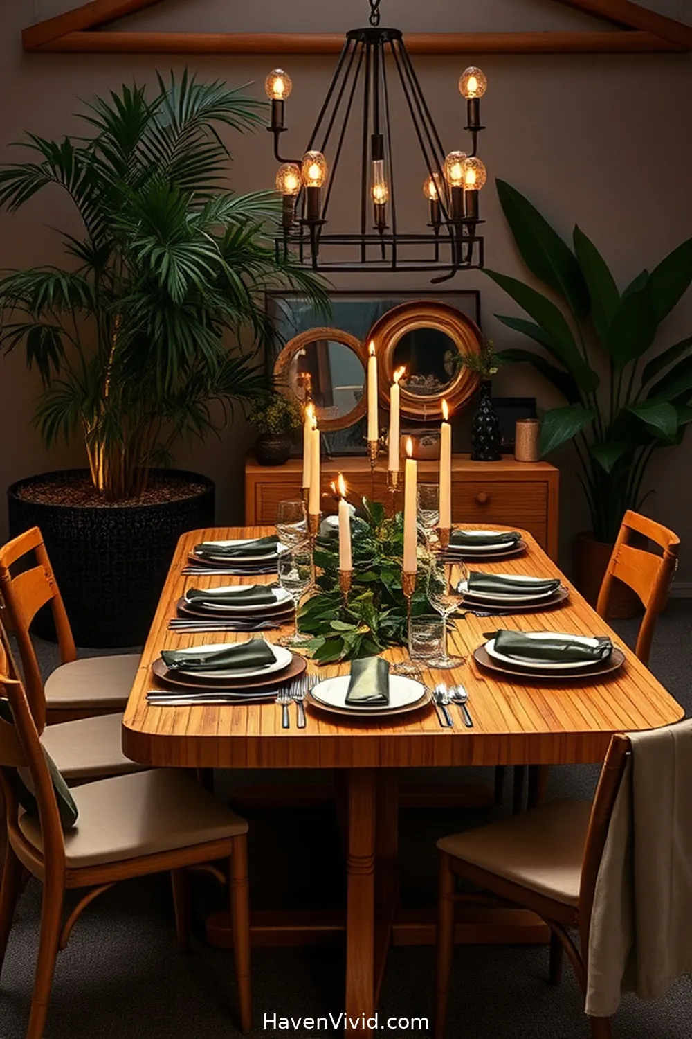 Achieve a Glamorous Dining Room Lifestyle Using Bamboo: 10 Ways 2 Bamboo Dining Tables: A Stunning Centerpiece for Achieve a Glamorous Dining Room Lifestyle Using Bamboo: 10 Ways