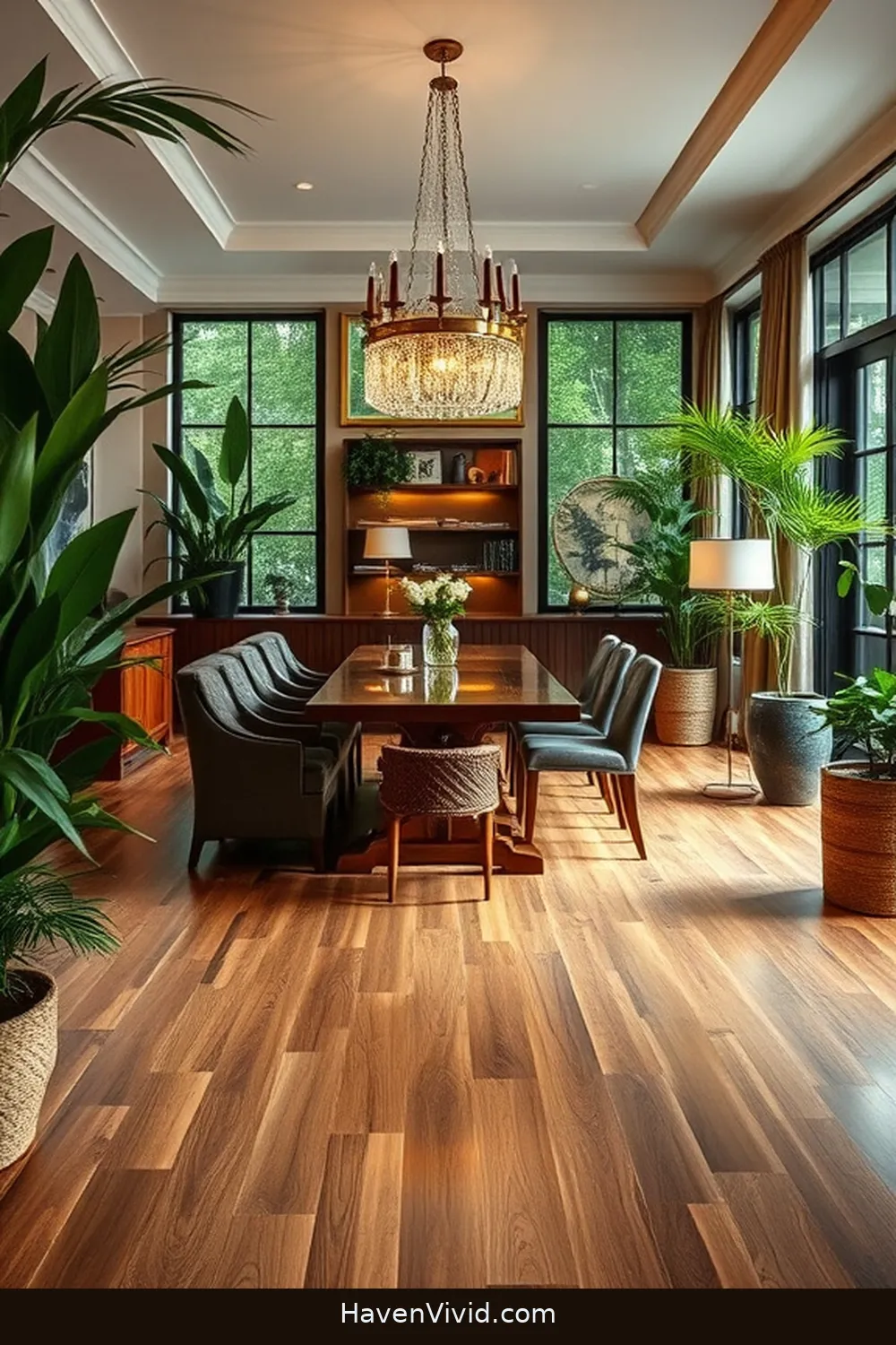 Achieve a Glamorous Dining Room Lifestyle Using Bamboo: 10 Ways 9 Bamboo Flooring: A Sustainable Foundation for Achieve a Glamorous Dining Room Lifestyle Using Bamboo: 10 Ways