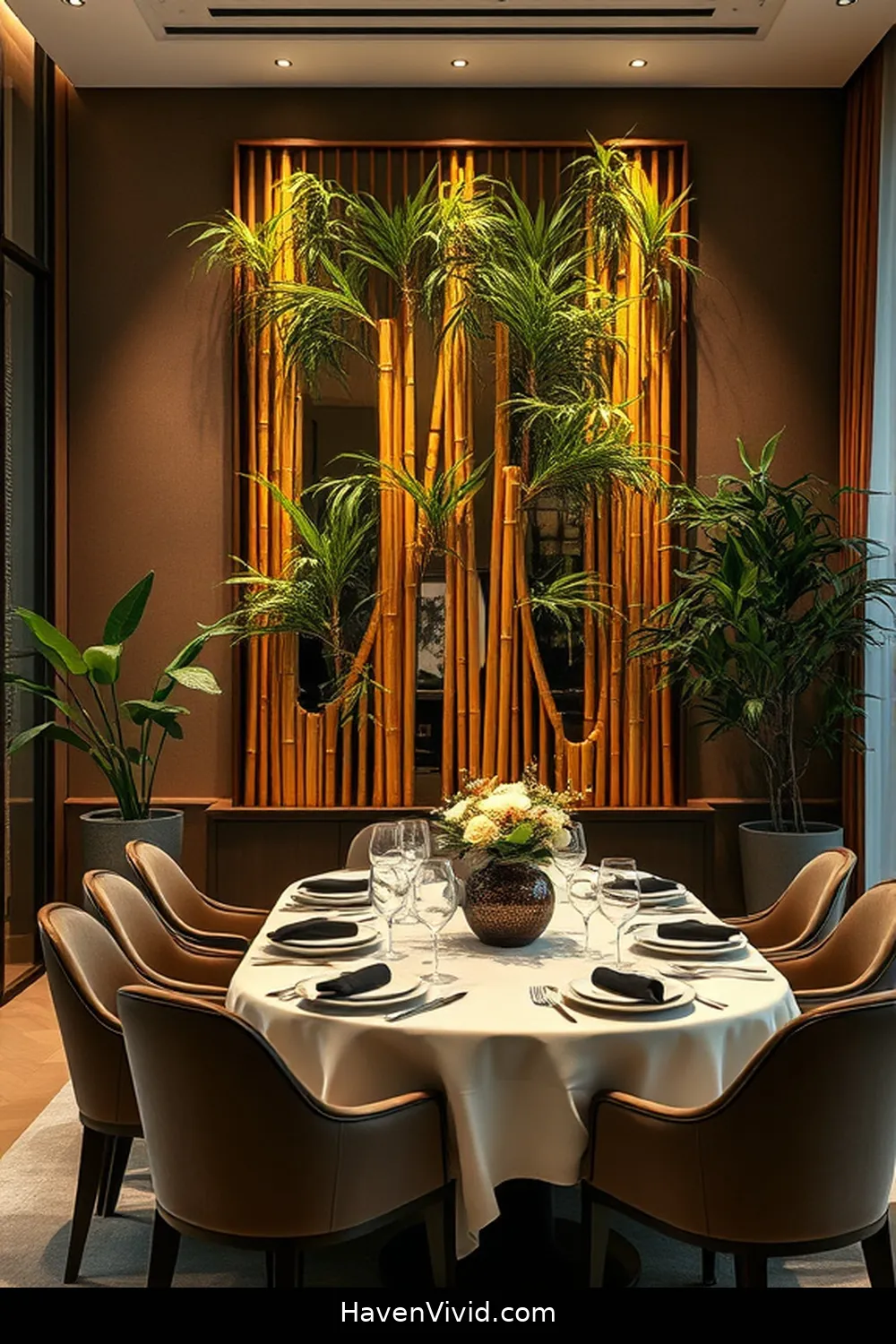 Achieve a Glamorous Dining Room Lifestyle Using Bamboo: 10 Ways 5 Incorporating Bamboo Wall Art for Visual Interest for Achieve a Glamorous Dining Room Lifestyle Using Bamboo: 10 Ways