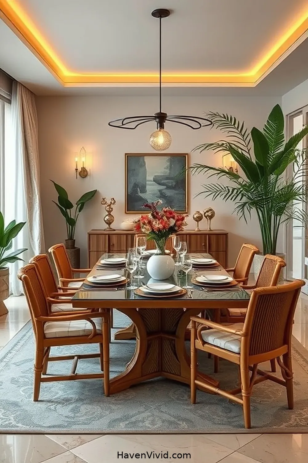 Achieve a Glamorous Dining Room Using Natural Fibers 6 Bamboo: A Sustainable Choice for Furniture for Achieve a Glamorous Dining Room Using Natural Fibers
