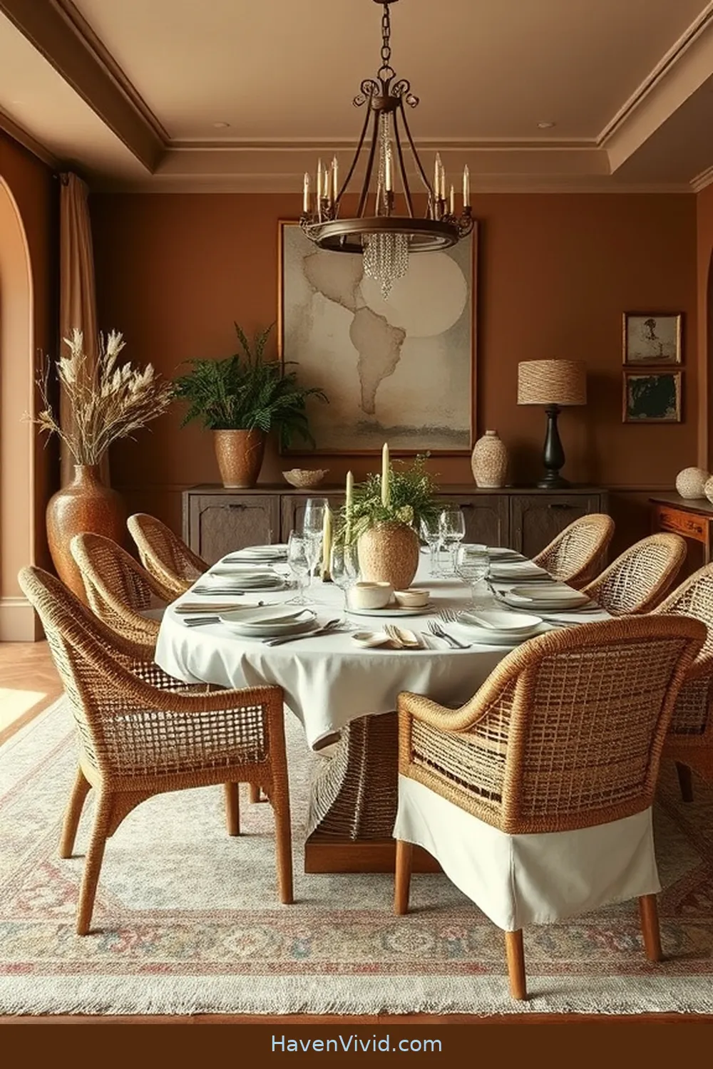 Achieve a Glamorous Dining Room Using Natural Fibers 8 Color Palettes That Complement Natural Materials for Achieve a Glamorous Dining Room Using Natural Fibers