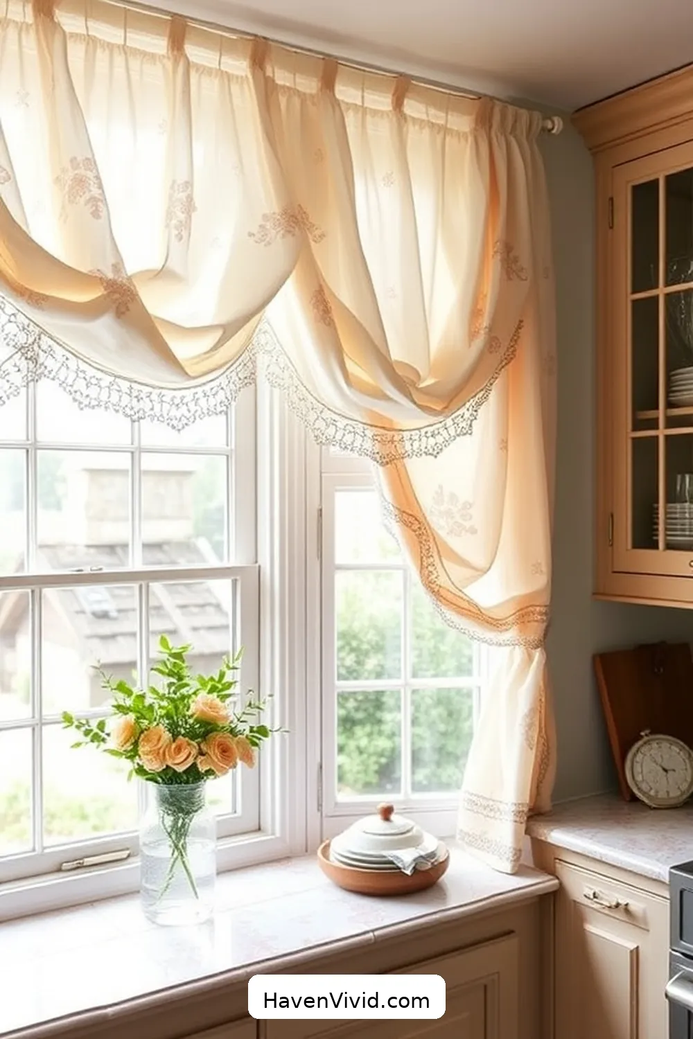 Achieve a Glamorous Kitchen Lifestyle Using Upcycled Fabric With These 7 Ways 2 Transform Tablecloths Into Chic Window Treatments for Achieve a Glamorous Kitchen Lifestyle Using Upcycled Fabric With These 7 Ways