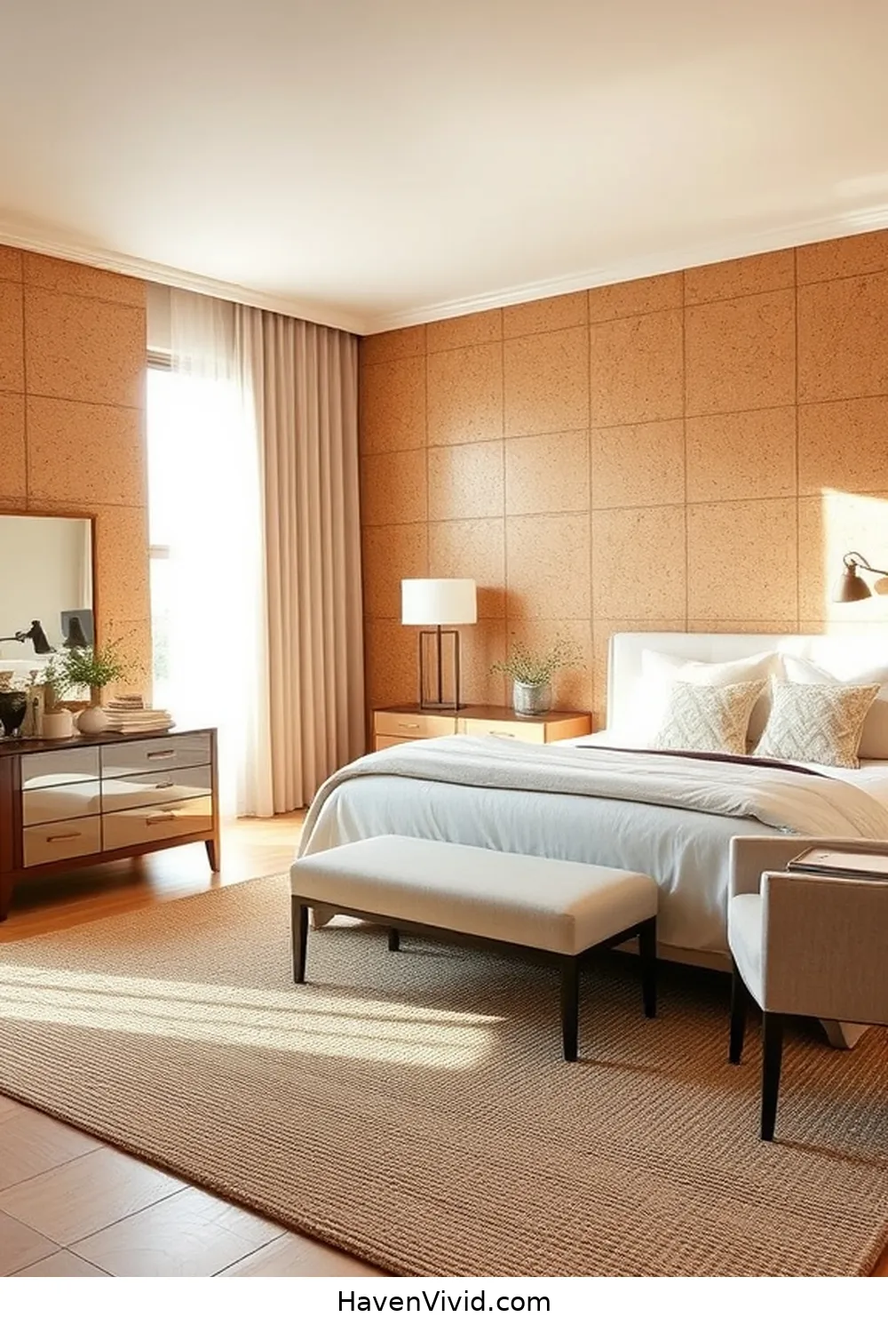 Aesthetic Versatility for Benefits of Using Cork for Eco-Friendly Bedroom Living