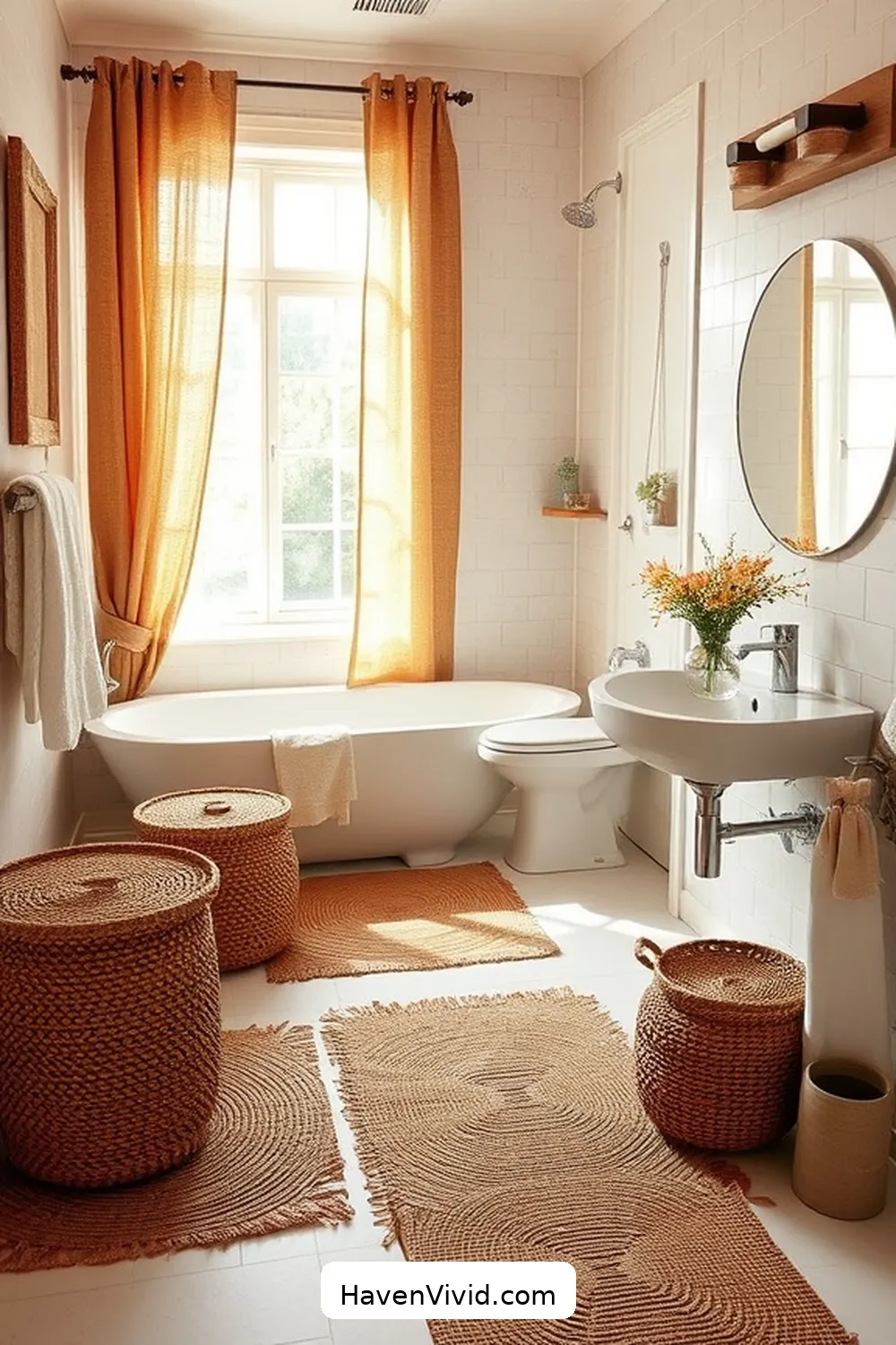 Create Artistic Bathroom Spaces Using Natural Fibers 3 Jute Accents: Adding Texture and Warmth for Create Artistic Bathroom Spaces Using Natural Fibers