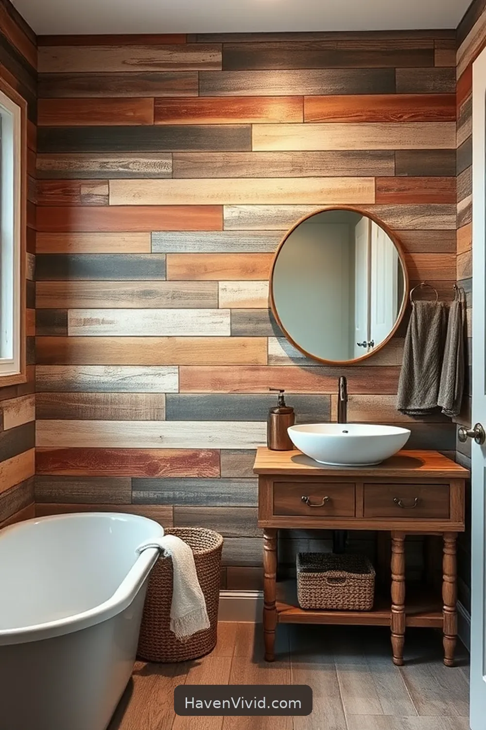 Create Artistic Bathroom Spaces Using Reclaimed Materials 6 Creating a Statement Wall With Reclaimed Materials for Create Artistic Bathroom Spaces Using Reclaimed Materials