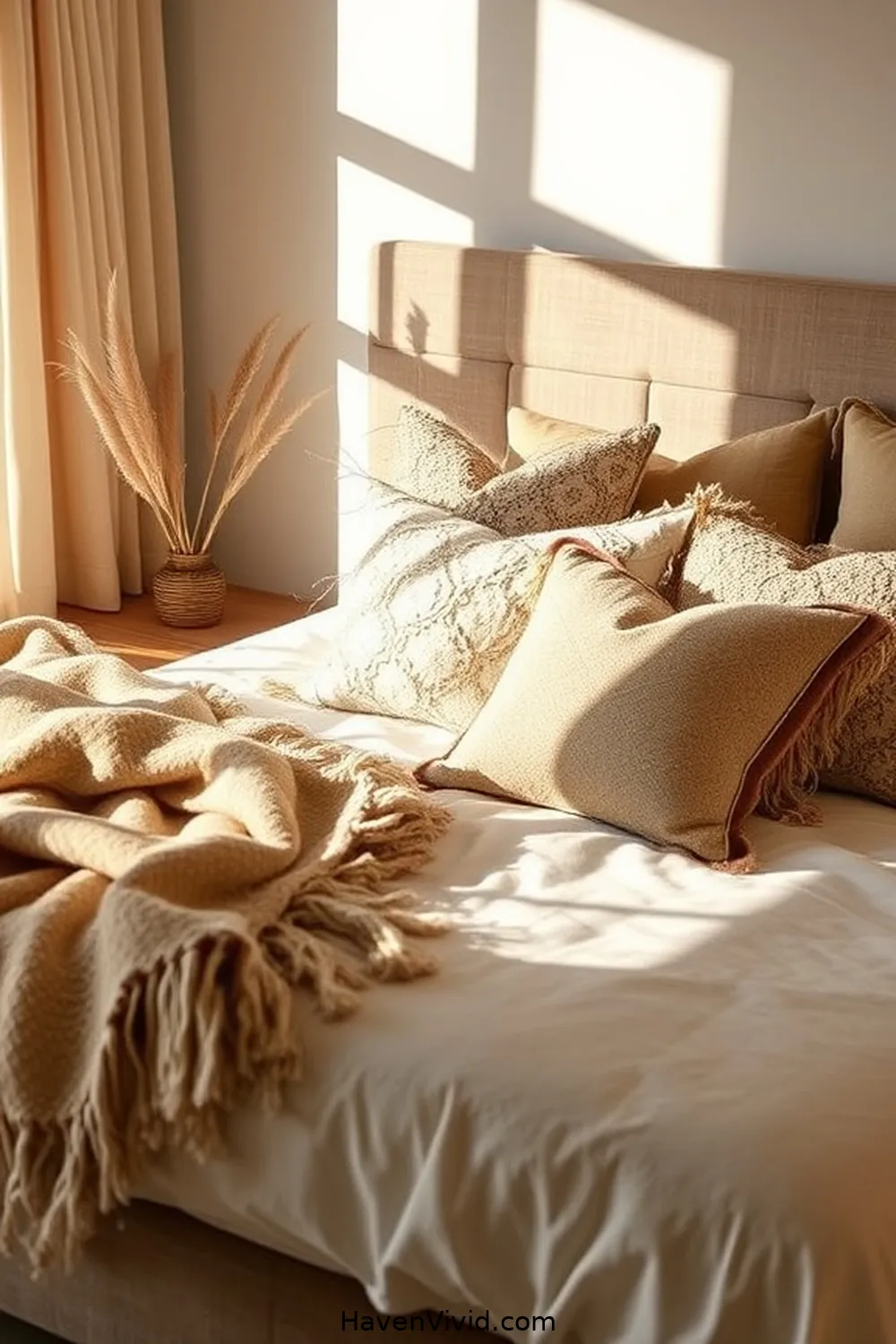 Create Artistic Bedroom Spaces Using Natural Fibers 6 Adding Cozy Throws and Pillows With Natural Materials for Create Artistic Bedroom Spaces Using Natural Fibers