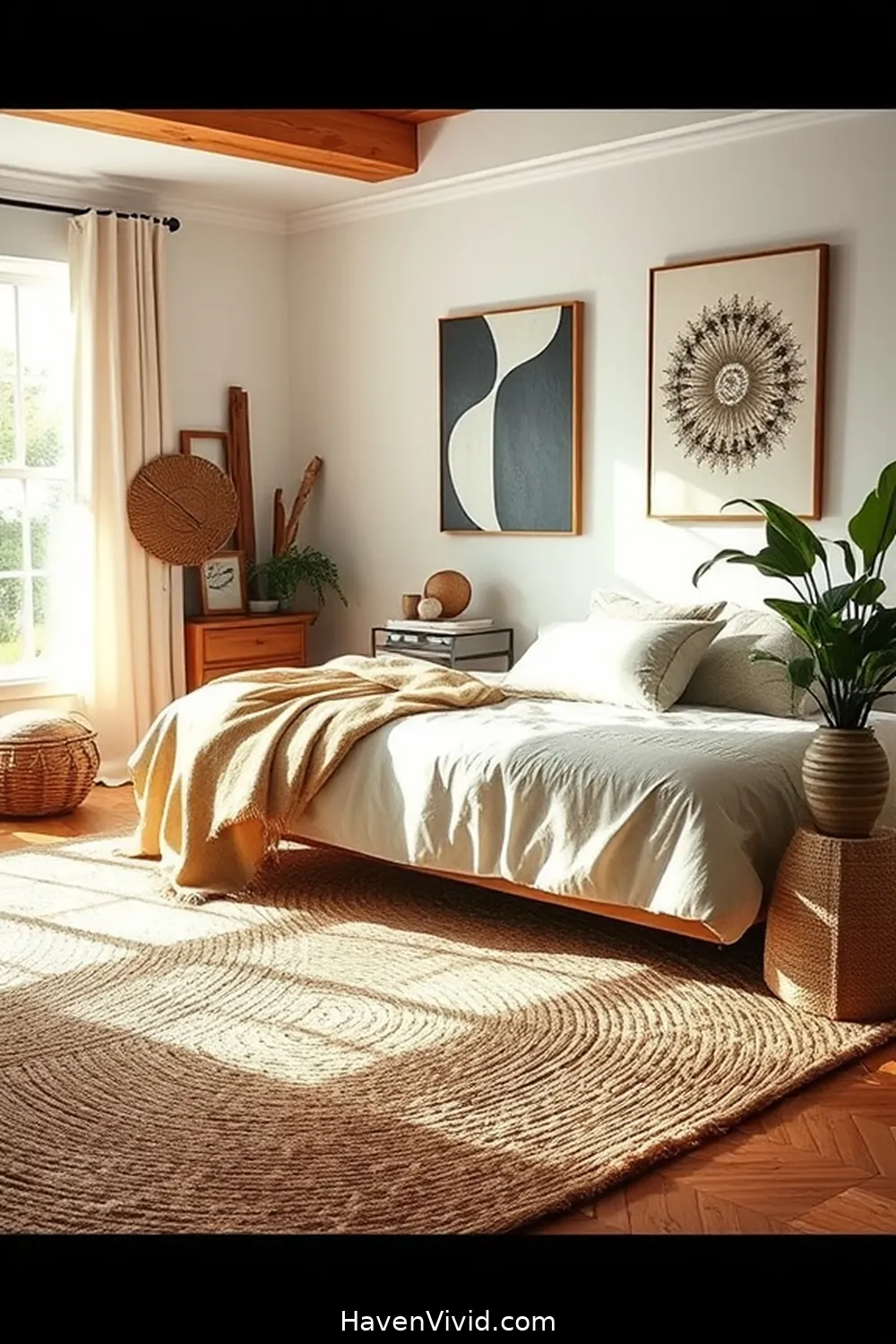 Create Artistic Bedroom Spaces Using Natural Fibers 4 Incorporating Jute and Sisal Rugs for Texture and Warmth for Create Artistic Bedroom Spaces Using Natural Fibers