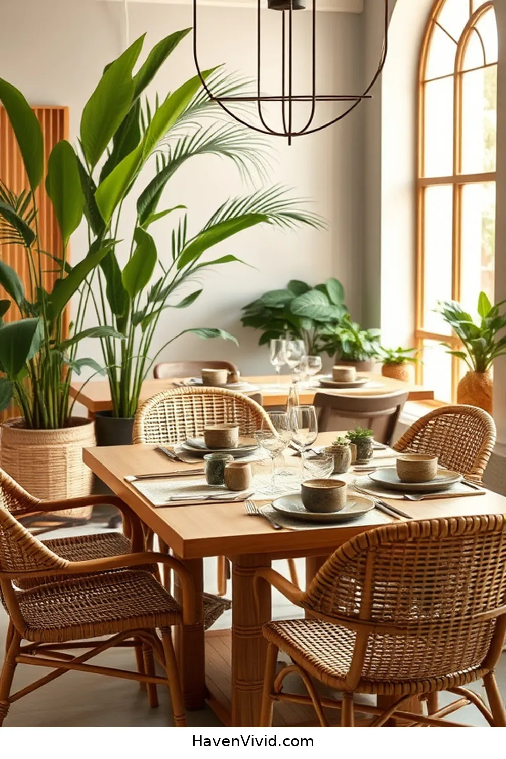 Create Artistic Dining Spaces Using Bamboo Decor 9 Mixing Bamboo With Other Natural Materials for Create Artistic Dining Spaces Using Bamboo Decor