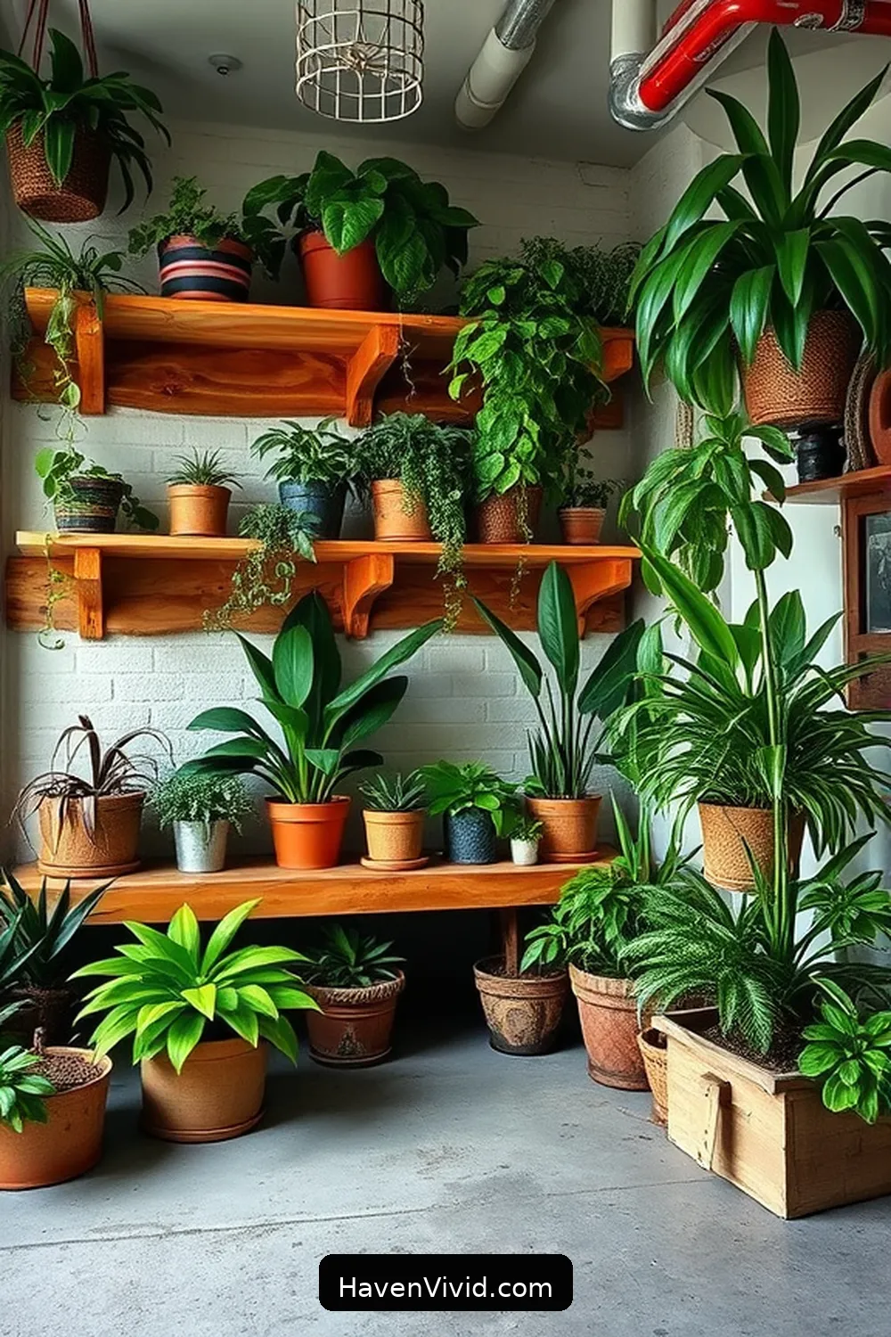 Create Artistic Garage Spaces Using Reclaimed Materials 12 Adding Greenery: Indoor Plants in the Garage for Create Artistic Garage Spaces Using Reclaimed Materials