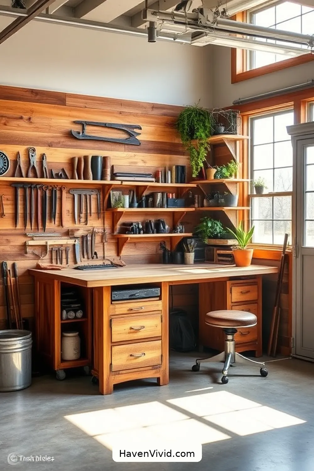 Create Artistic Garage Spaces Using Reclaimed Materials 7 Creating Functional Workstations for Create Artistic Garage Spaces Using Reclaimed Materials