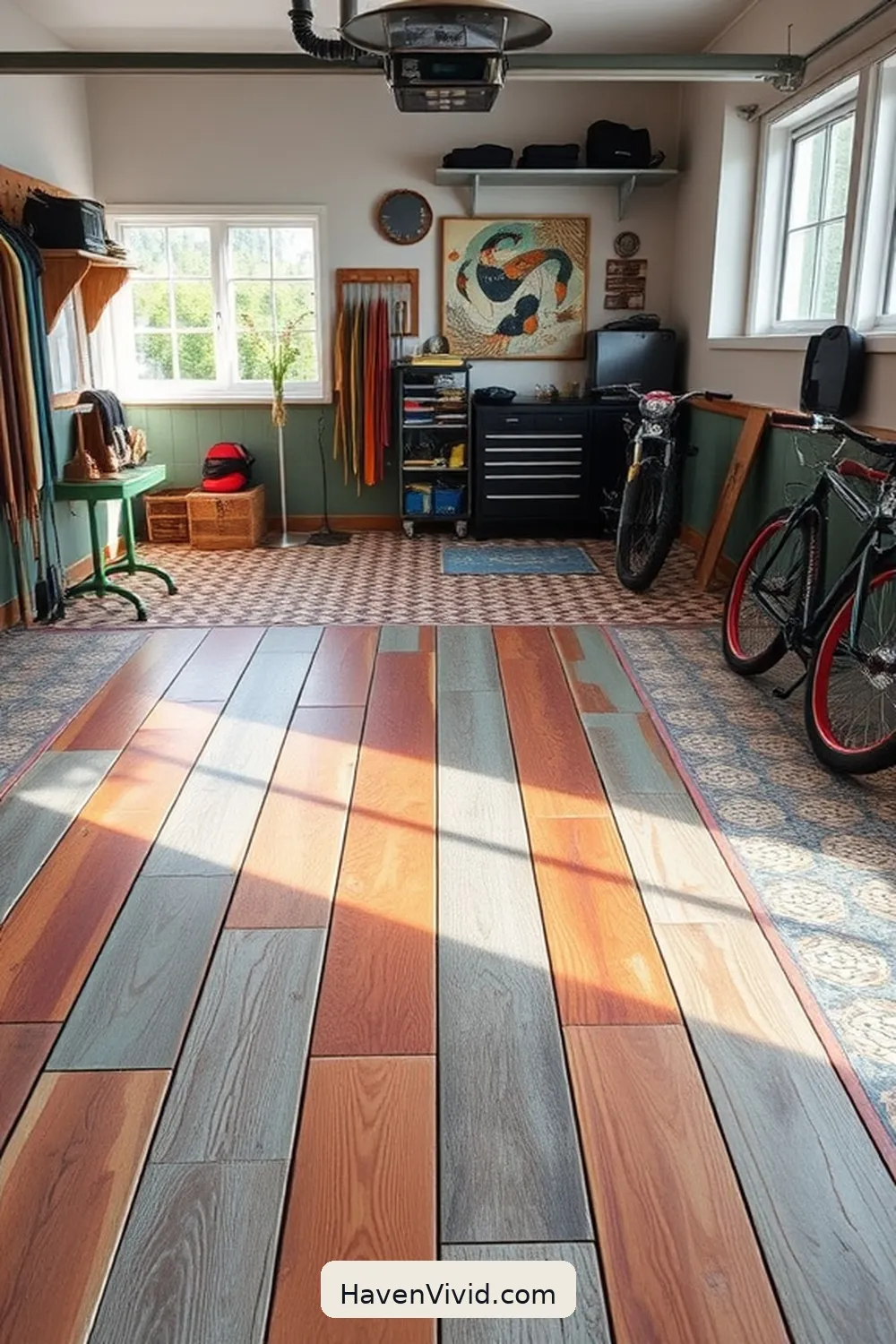 Create Artistic Garage Spaces Using Reclaimed Materials 10 Flooring Options With Reclaimed Materials for Create Artistic Garage Spaces Using Reclaimed Materials