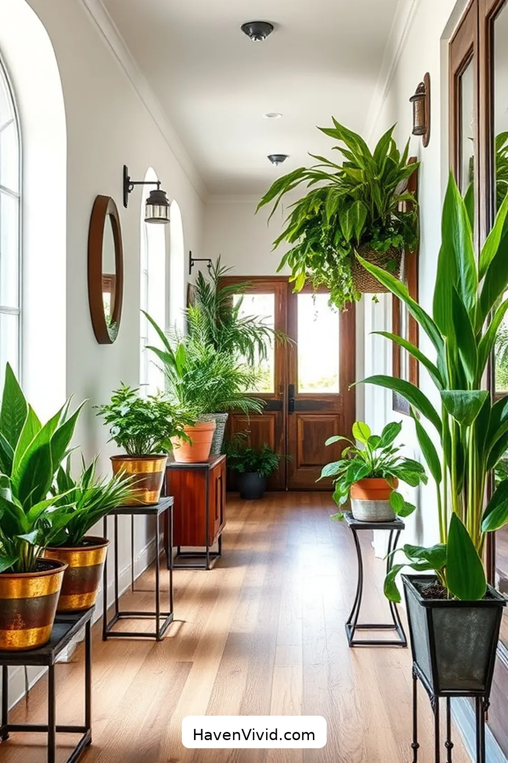 Create Artistic Hallway Spaces Using Reclaimed Materials 9 Adding Greenery With Reclaimed Plant Holders for Create Artistic Hallway Spaces Using Reclaimed Materials