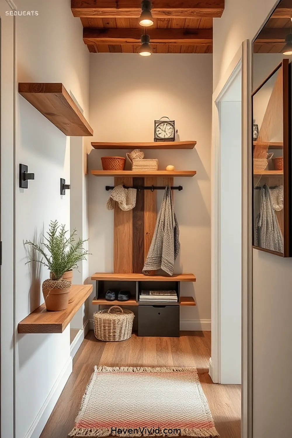Create Artistic Hallway Spaces Using Recycled Wood 12 Incorporating Wood Into Hallway Storage Solutions for Create Artistic Hallway Spaces Using Recycled Wood