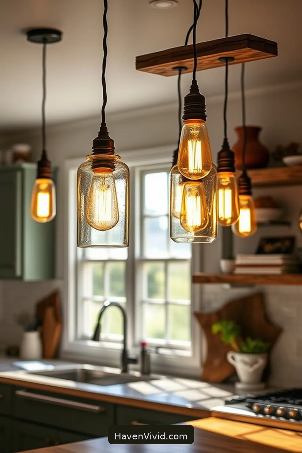 Create Artistic Kitchen Spaces Using Reclaimed Materials 6 Incorporating Upcycled Lighting Fixtures for Create Artistic Kitchen Spaces Using Reclaimed Materials