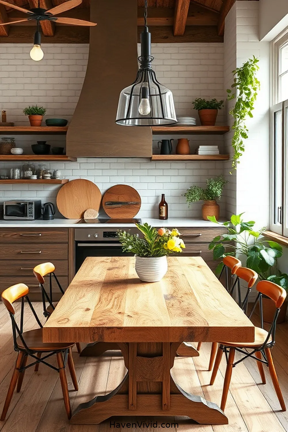 Create Artistic Kitchen Spaces Using Recycled Wood 8 Incorporating Recycled Wood Furniture for Create Artistic Kitchen Spaces Using Recycled Wood