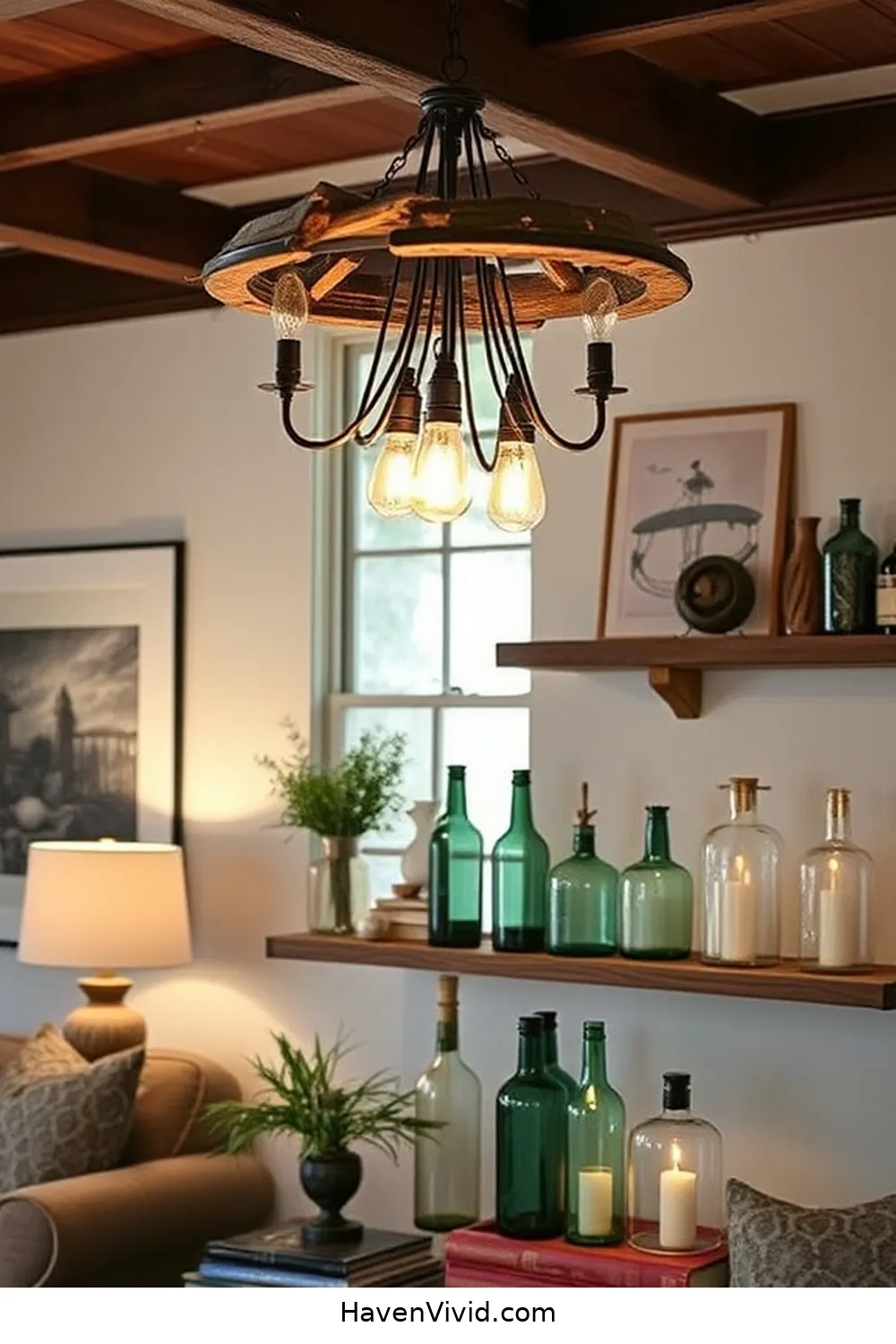 Create Artistic Living Room Spaces Using Reclaimed Materials 4 Creative Lighting Solutions Using Repurposed Items for Create Artistic Living Room Spaces Using Reclaimed Materials