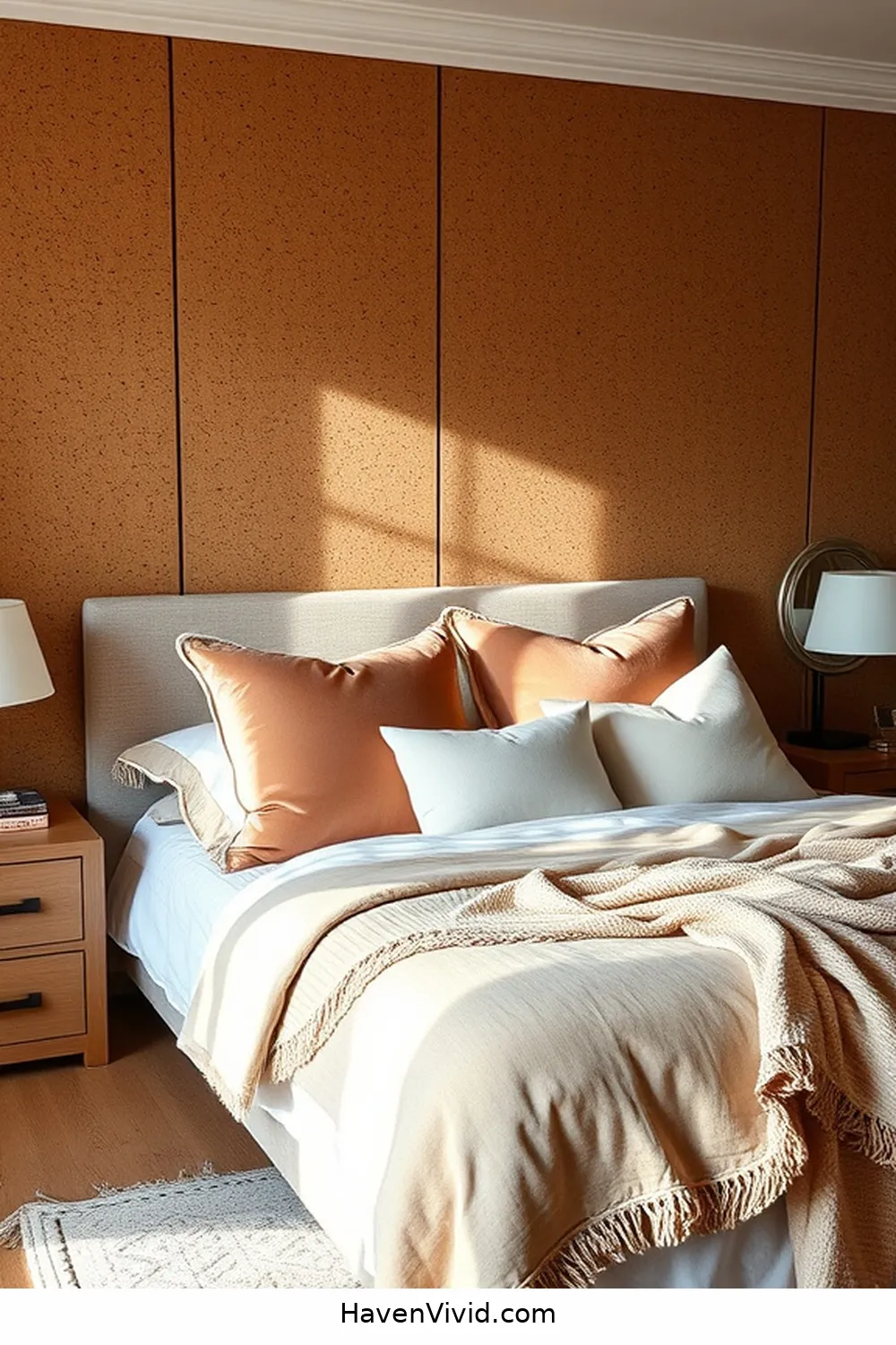 Create Artistic Spaces in Your Bedroom Using Cork 9 Layering Textures: Combining Cork With Fabrics for Create Artistic Spaces in Your Bedroom Using Cork