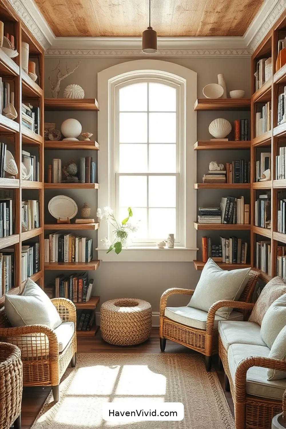 Create Coastal Living Vibes in Your Library Using Recycled Wood 14 Accessorizing With Coastal Decor for Create Coastal Living Vibes in Your Library Using Recycled Wood