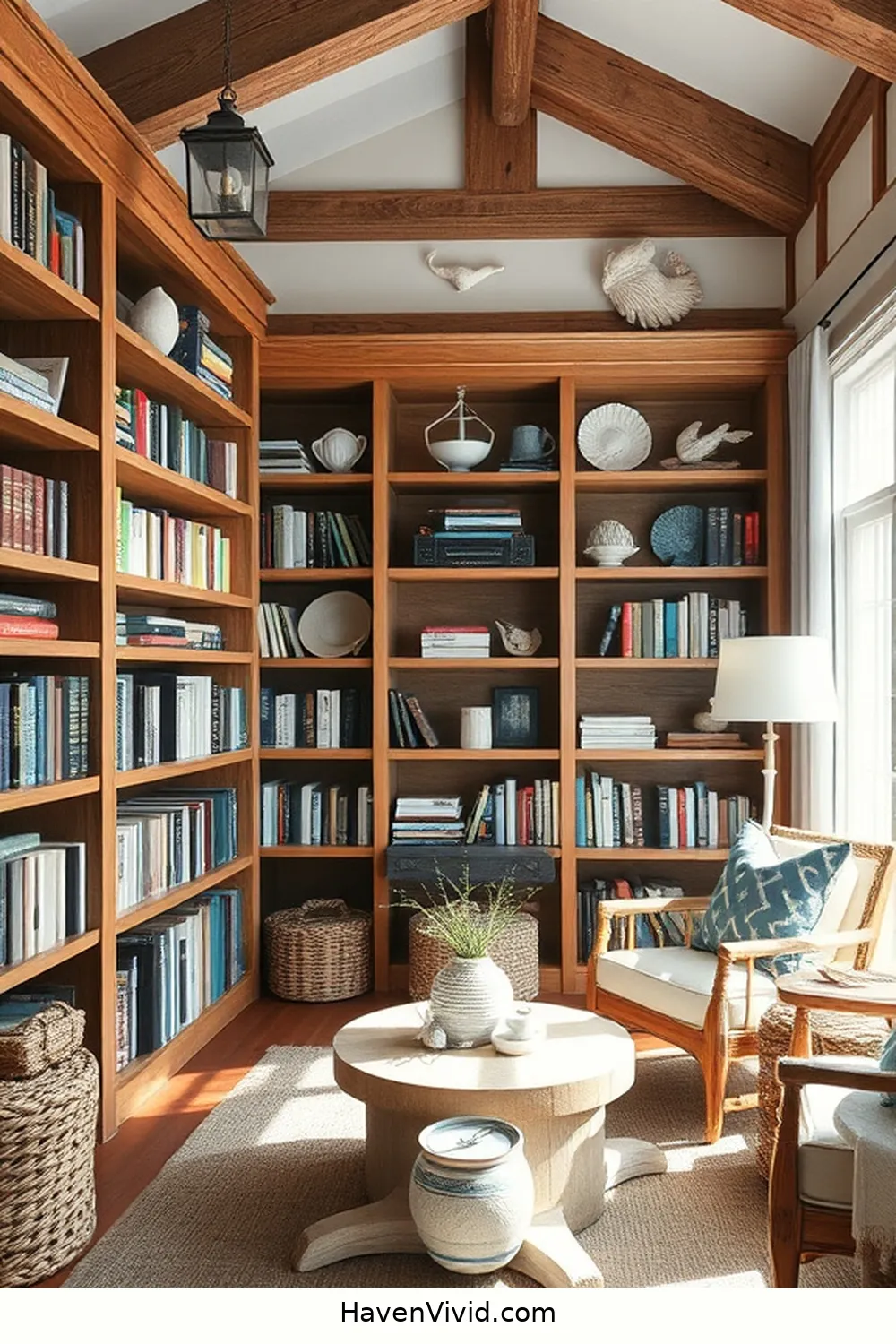 Create Coastal Living Vibes in Your Library Using Recycled Wood 9 Incorporating Nautical Elements for Create Coastal Living Vibes in Your Library Using Recycled Wood