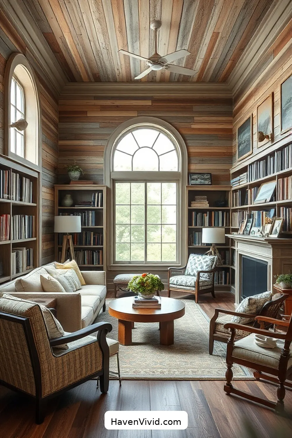 Create Coastal Living Vibes in Your Library Using Recycled Wood 10 Using Wood for Wall Treatments for Create Coastal Living Vibes in Your Library Using Recycled Wood