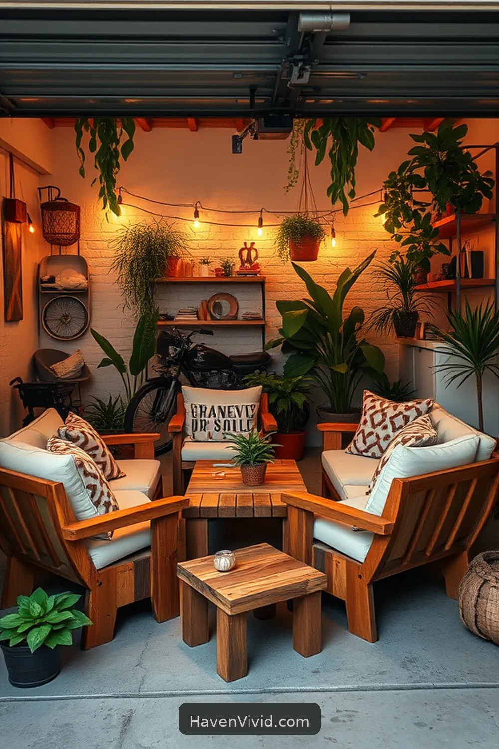 Create Eco-Friendly Garage Living Using Recycled Wood 10 Adding a Cozy Lounge Area for Create Eco-Friendly Garage Living Using Recycled Wood