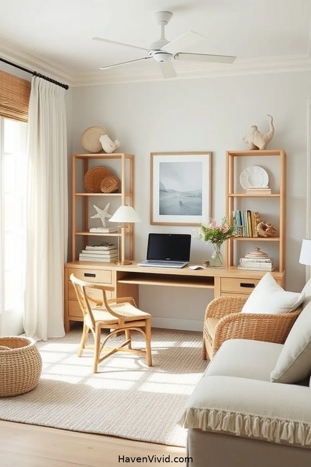 Create a Coastal Living Home Office Using Natural Fibers 7 Add Seaside-Inspired Accessories and Décor for Create a Coastal Living Home Office Using Natural Fibers