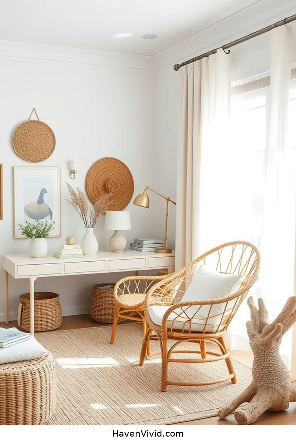 Create a Coastal Living Home Office Using Natural Fibers 2 Embrace Woven Textiles for a Coastal Look for Create a Coastal Living Home Office Using Natural Fibers