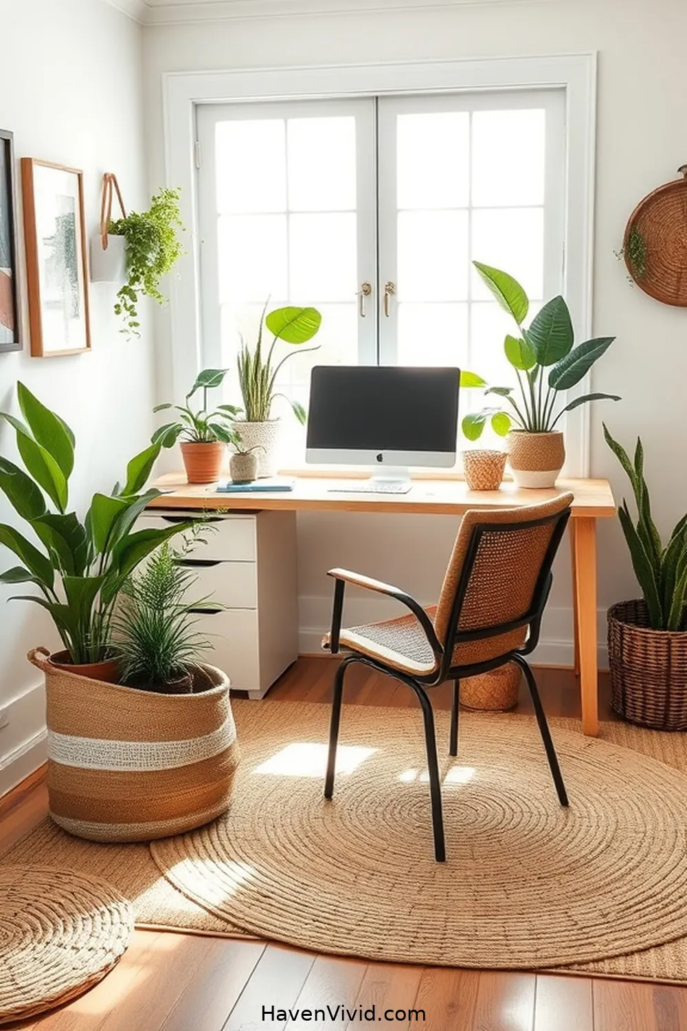 Create a Coastal Living Home Office Using Natural Fibers 5 Use Baskets and Storage Solutions Made From Jute for Create a Coastal Living Home Office Using Natural Fibers