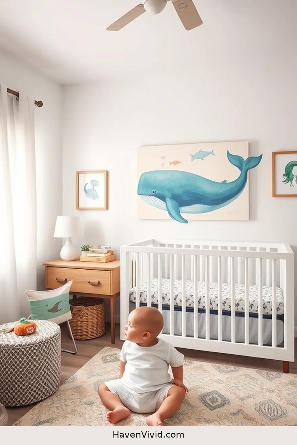 Create a Coastal Living Nursery Using Recycled Wood 8 Adorning the Walls With Art for Create a Coastal Living Nursery Using Recycled Wood