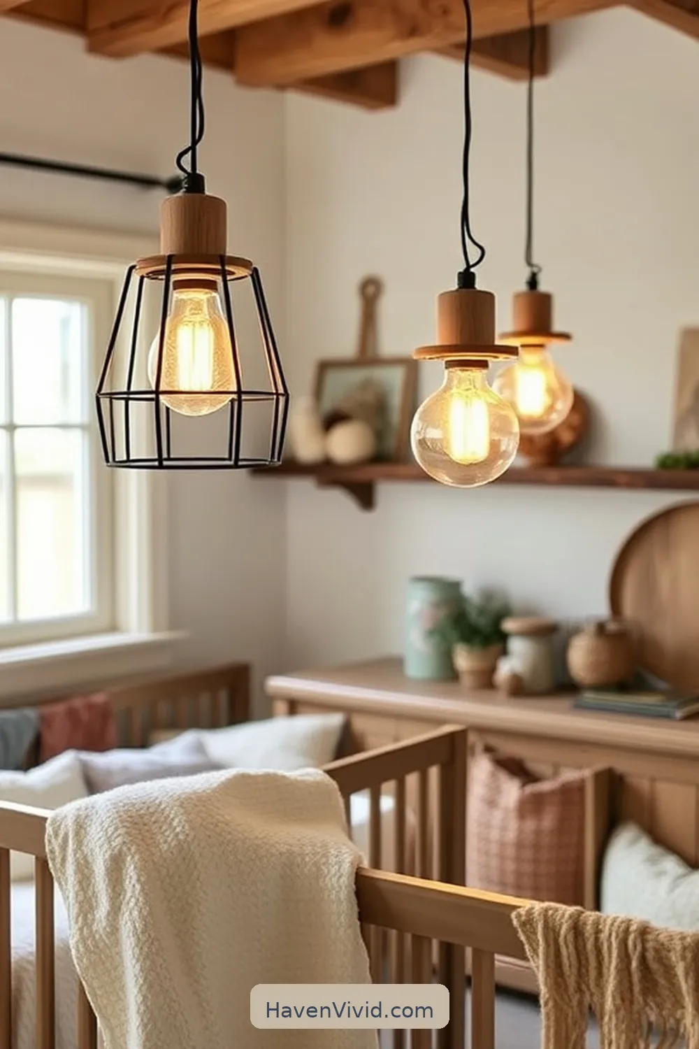 Create a Cozy Farmhouse Nursery Using Recycled Wood 12 Eco-Friendly Lighting Fixtures With a Rustic Flair for Create a Cozy Farmhouse Nursery Using Recycled Wood