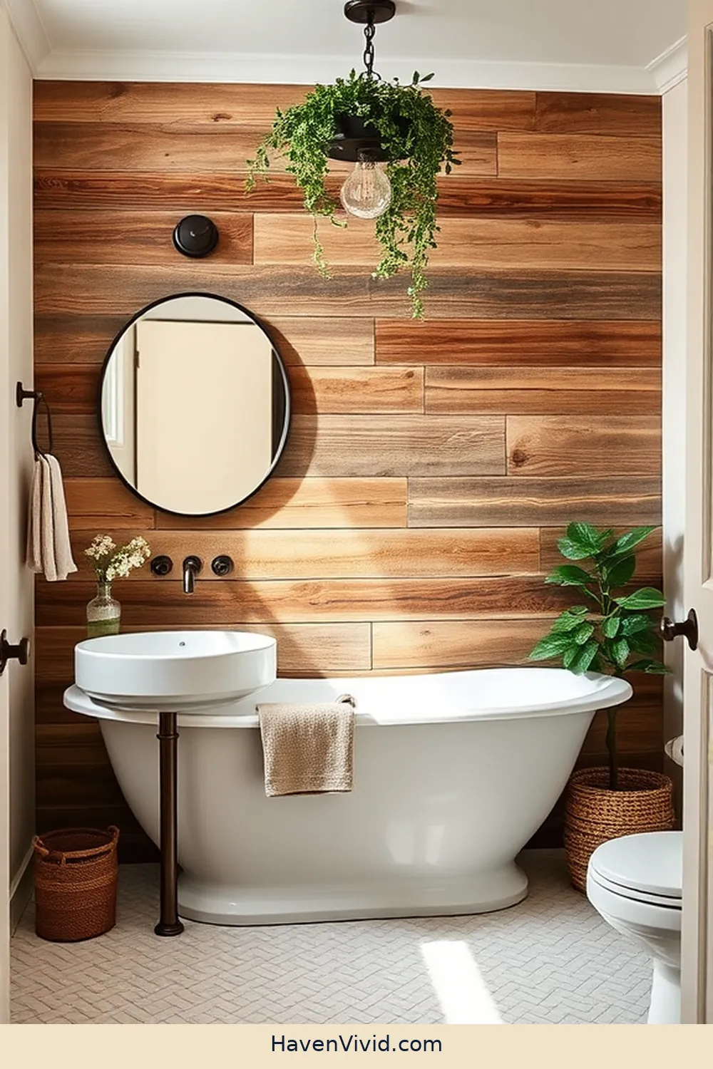 Create a Farmhouse Bathroom Aesthetic Using Recycled Wood 5 Recycled Wood Accent Walls for Create a Farmhouse Bathroom Aesthetic Using Recycled Wood