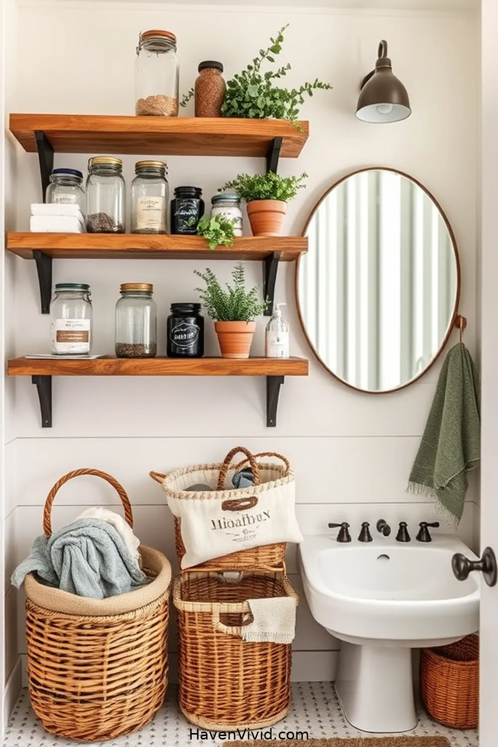 Create a Farmhouse Bathroom Aesthetic Using Recycled Wood 9 Rustic Storage Solutions Using Recycled Materials for Create a Farmhouse Bathroom Aesthetic Using Recycled Wood